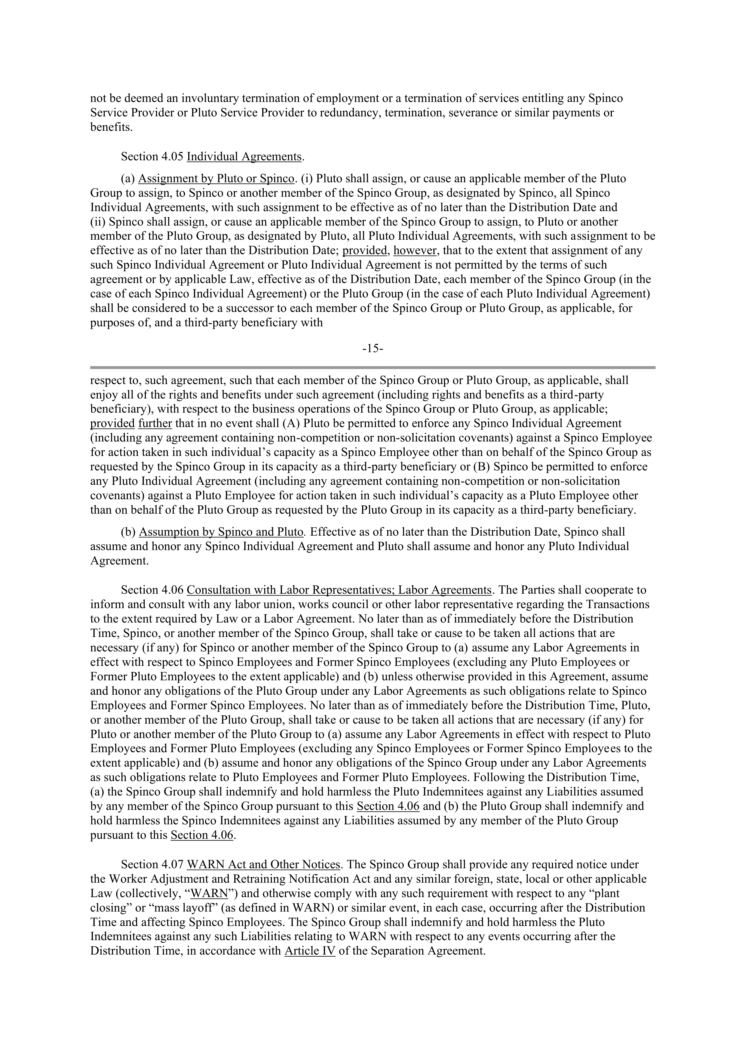 Pfizer Employee Matters Agreement — page 12