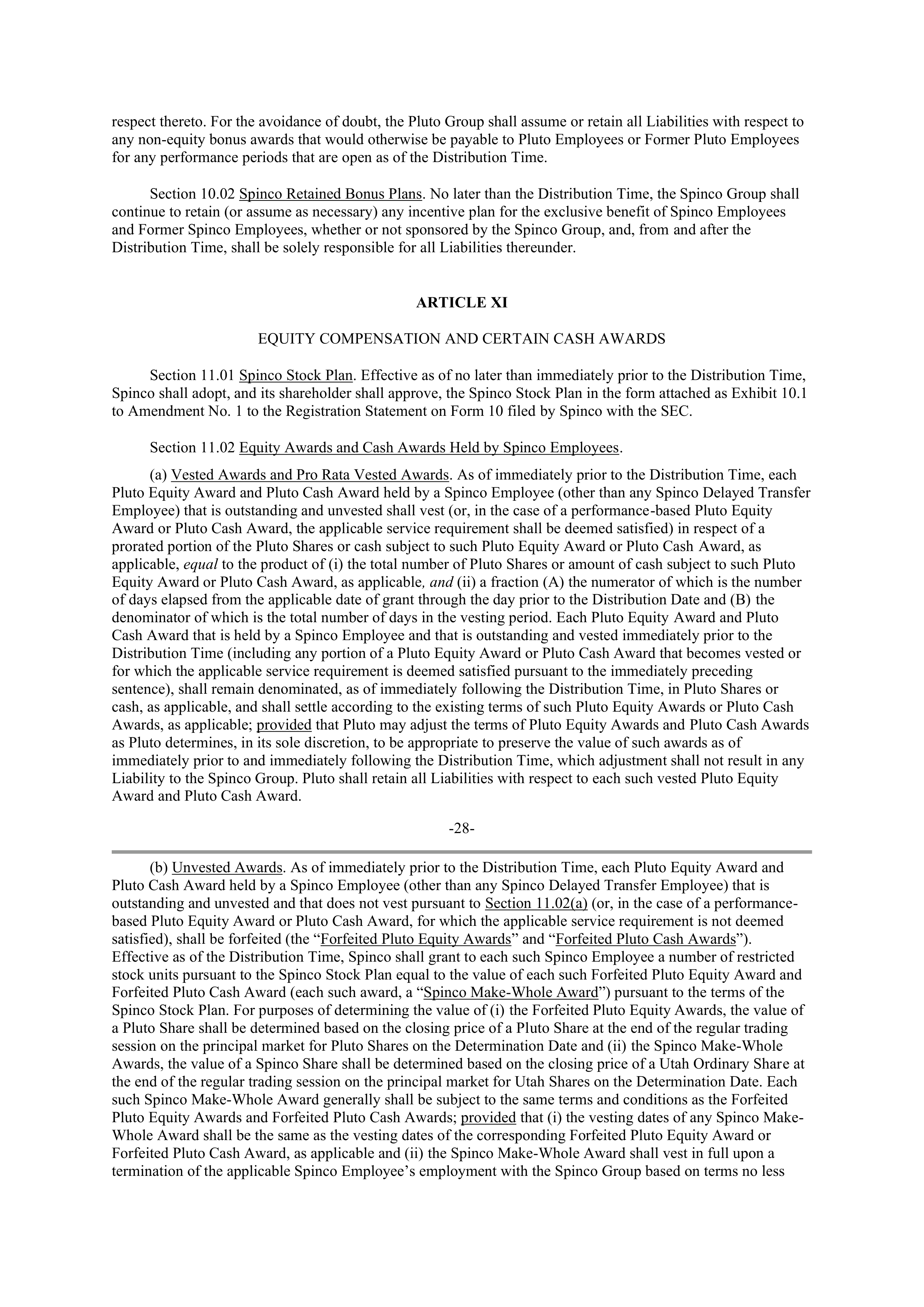 Pfizer Employee Matters Agreement — page 21