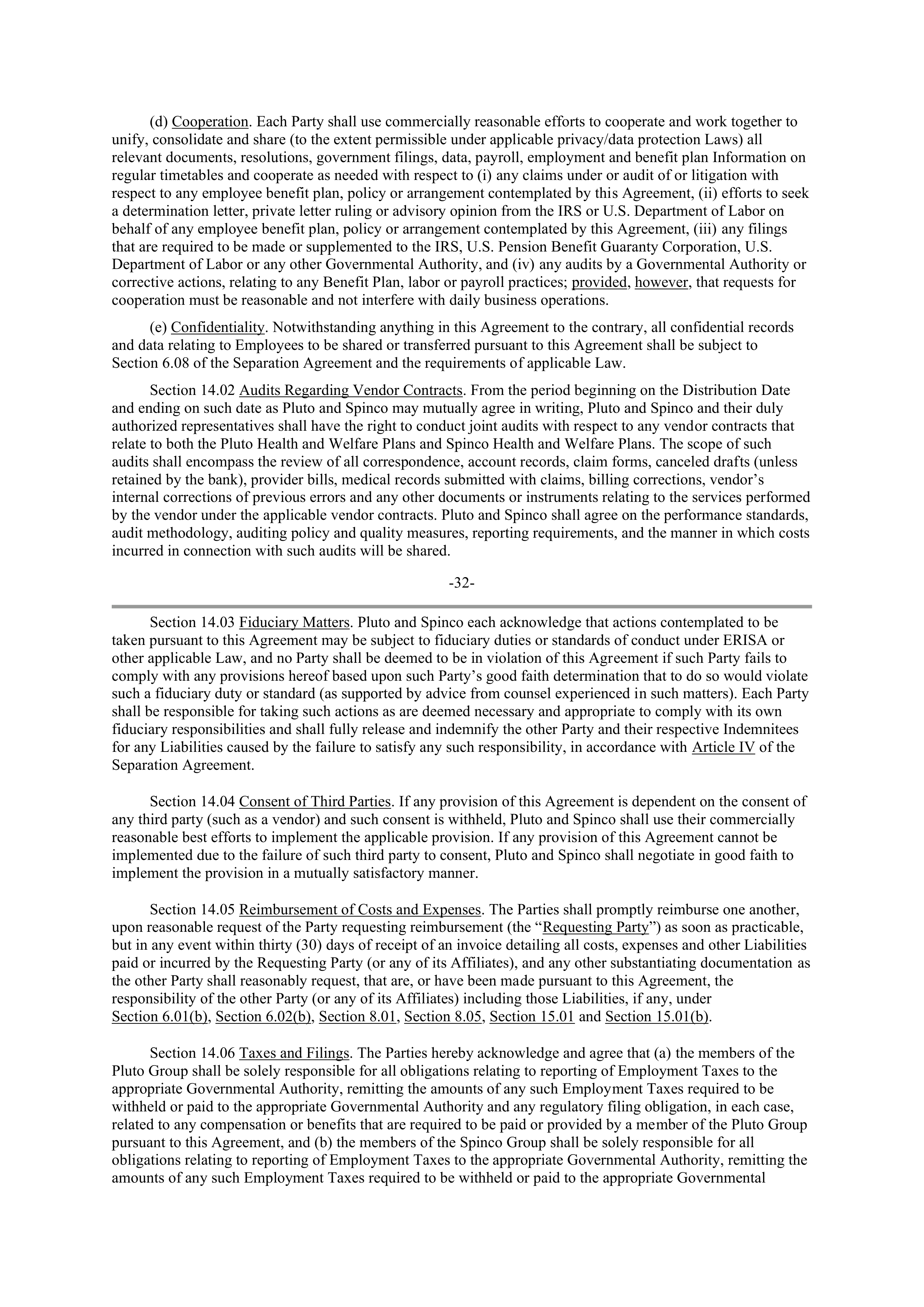 Pfizer Employee Matters Agreement — page 24