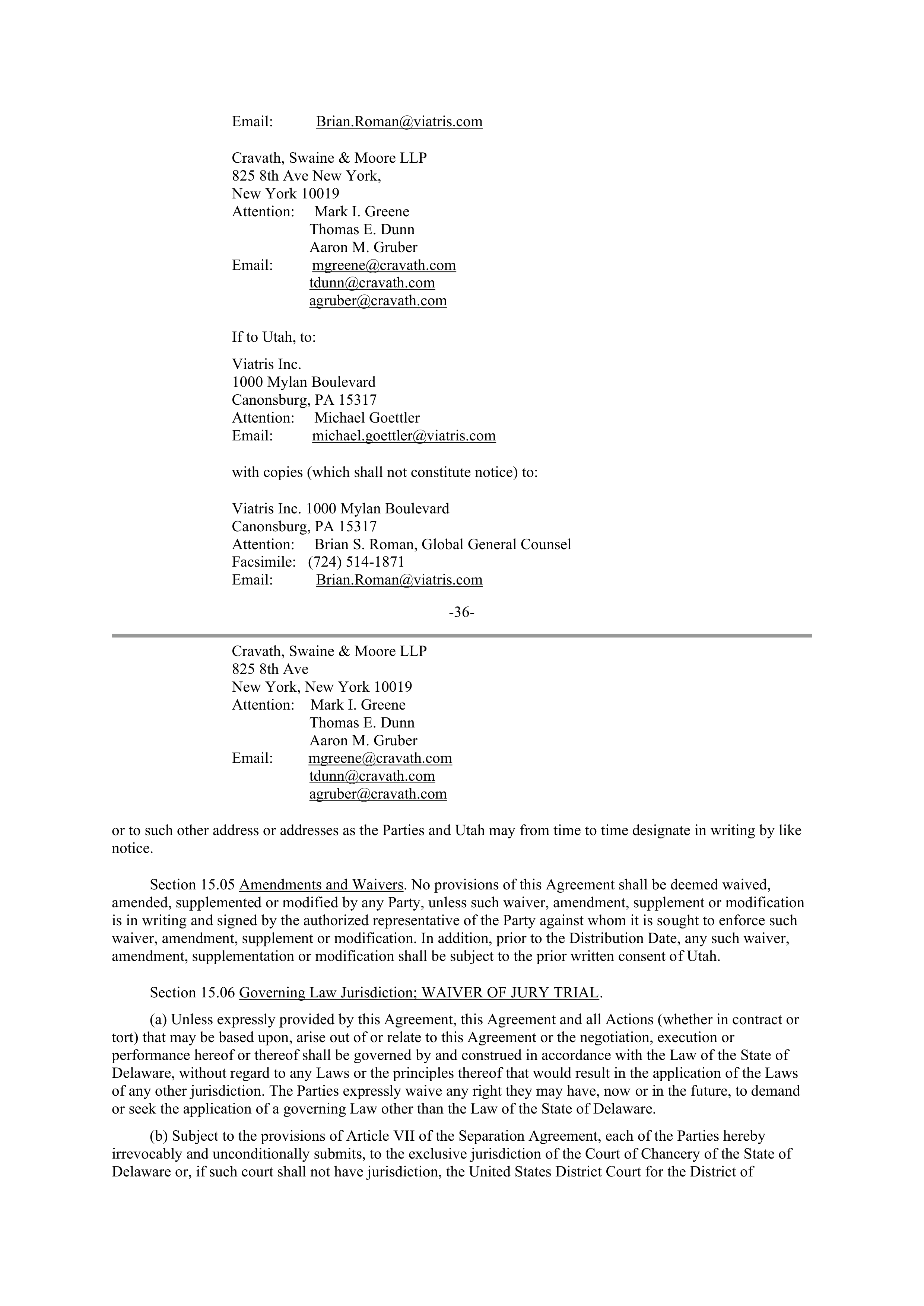Pfizer Employee Matters Agreement — page 27