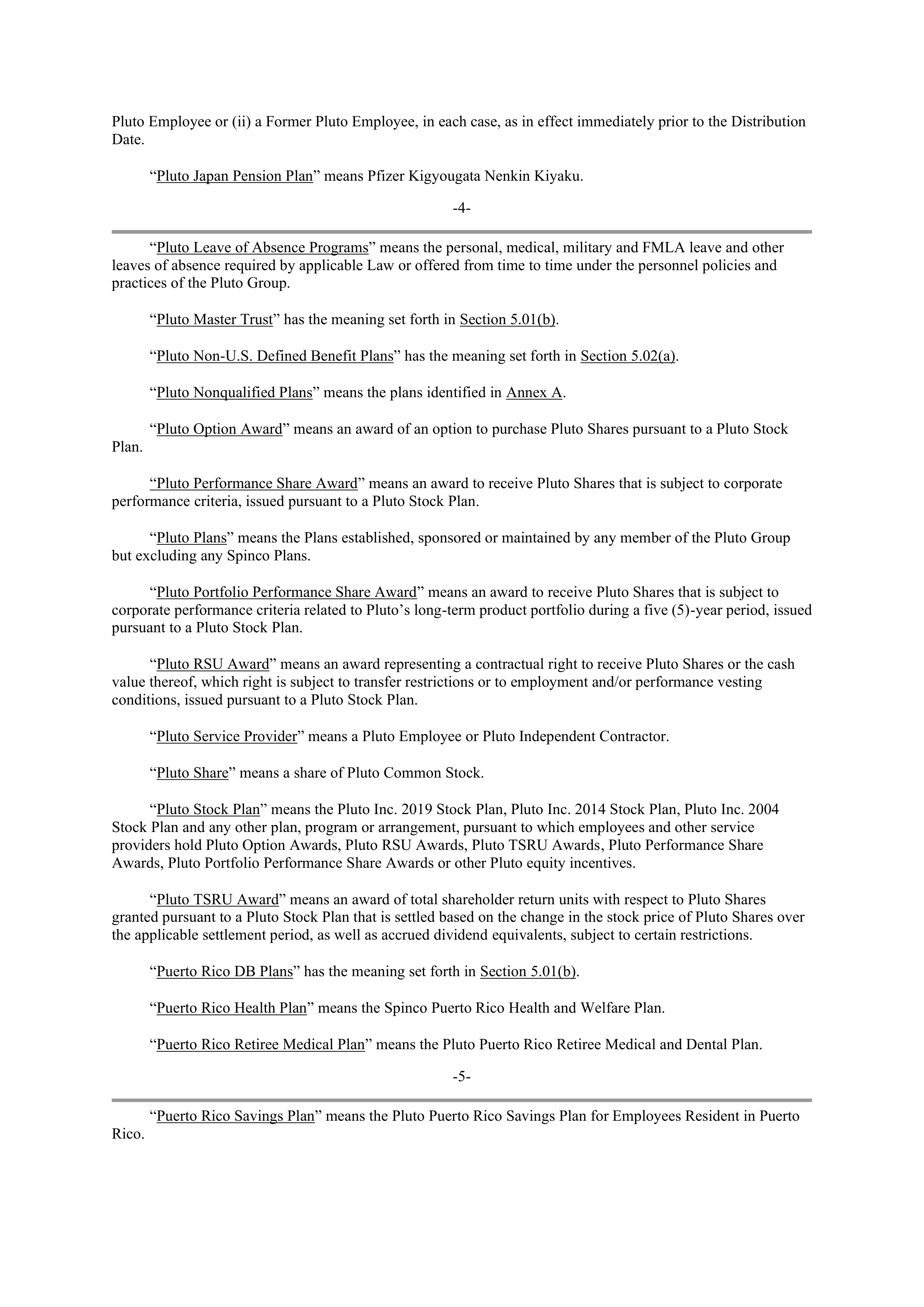Pfizer Employee Matters Agreement — page 4