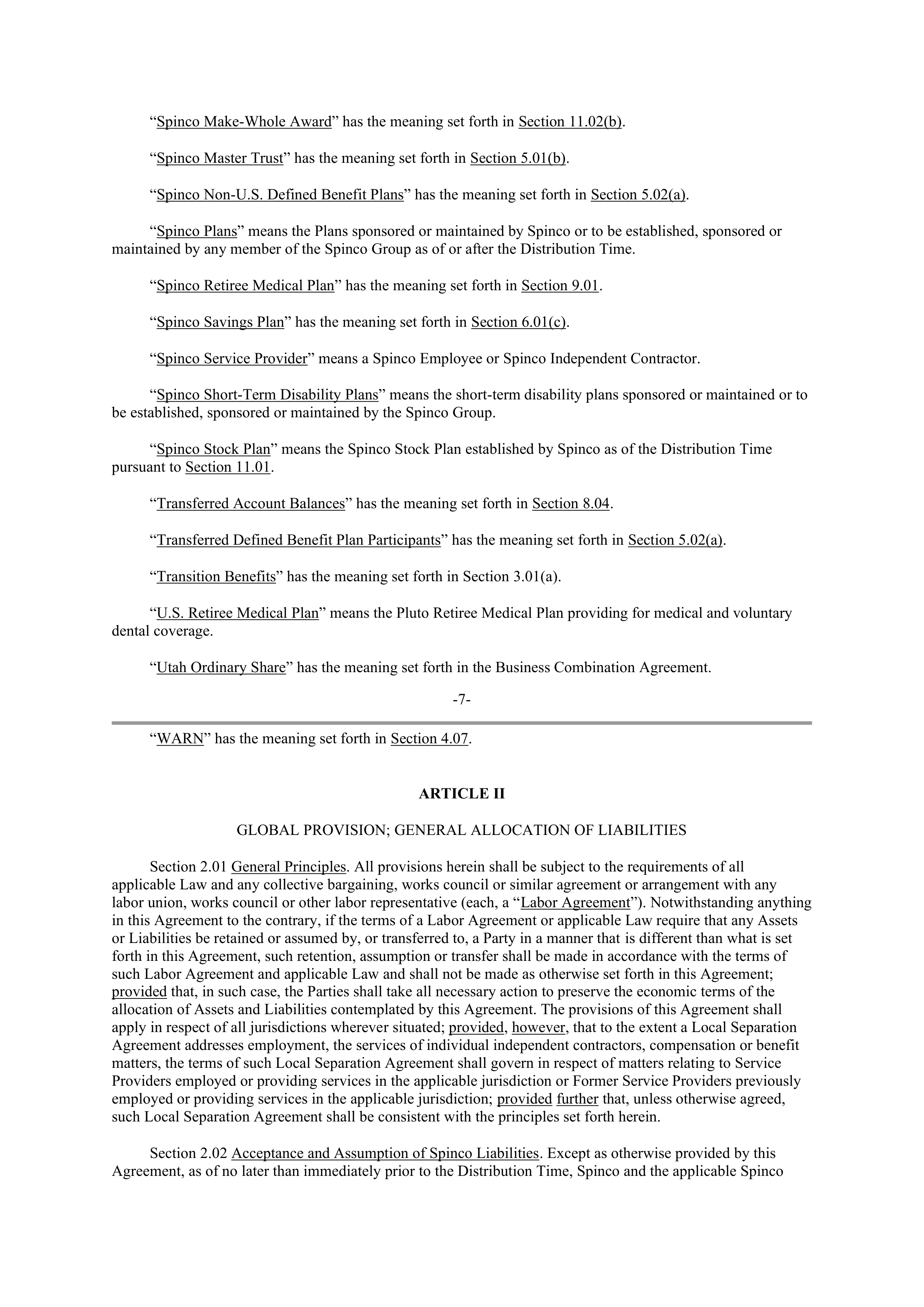 Pfizer Employee Matters Agreement — page 6