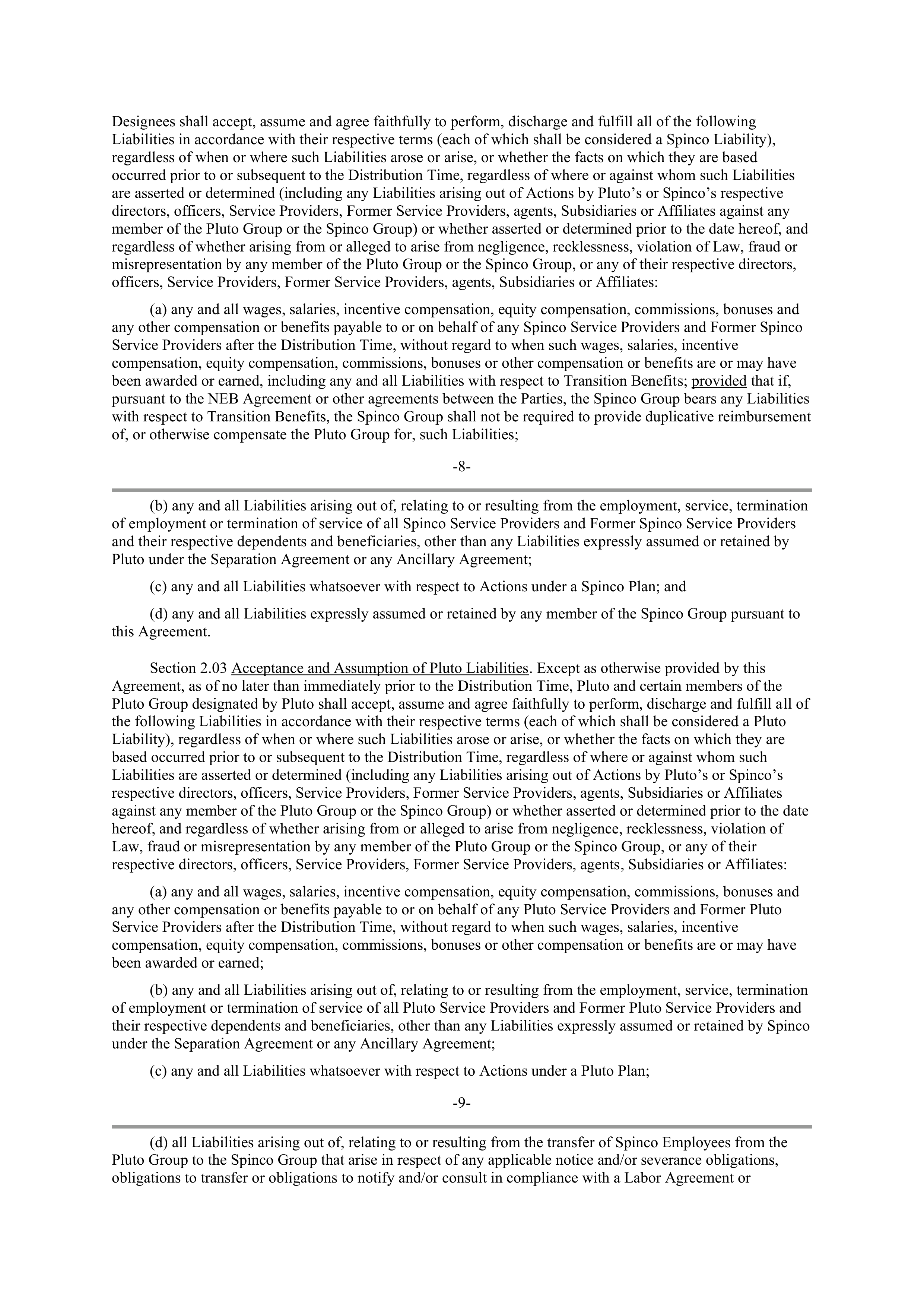 Pfizer Employee Matters Agreement — page 7
