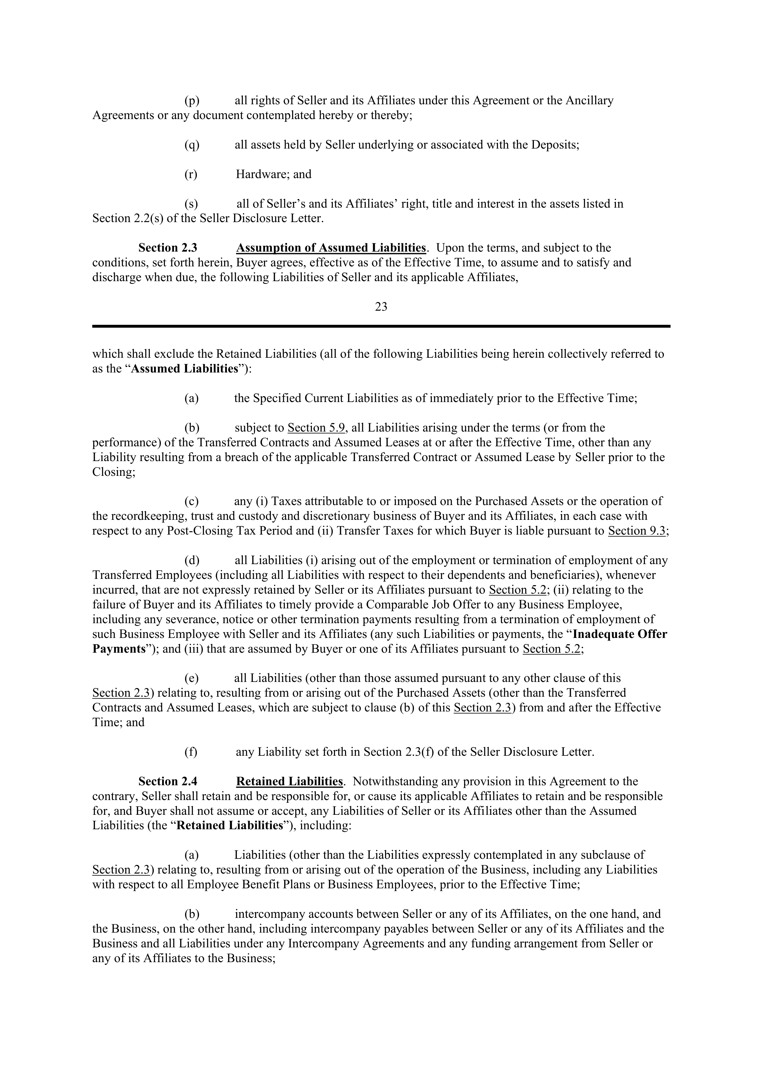 PURCHASE AGREEMENT between PRINCIPAL FINANCIAL SERVICES and WELLS FARGO & COMPANY — page 26