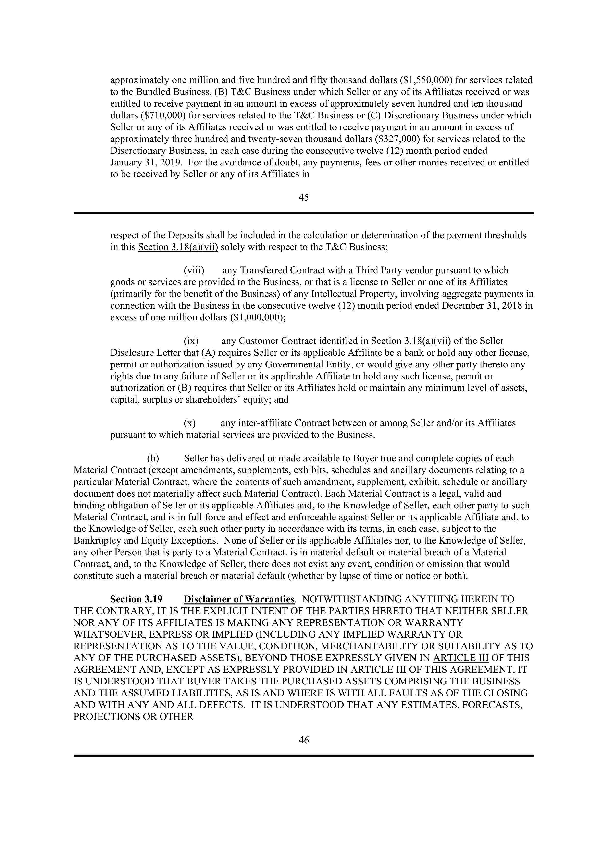 PURCHASE AGREEMENT between PRINCIPAL FINANCIAL SERVICES and WELLS FARGO & COMPANY — page 43
