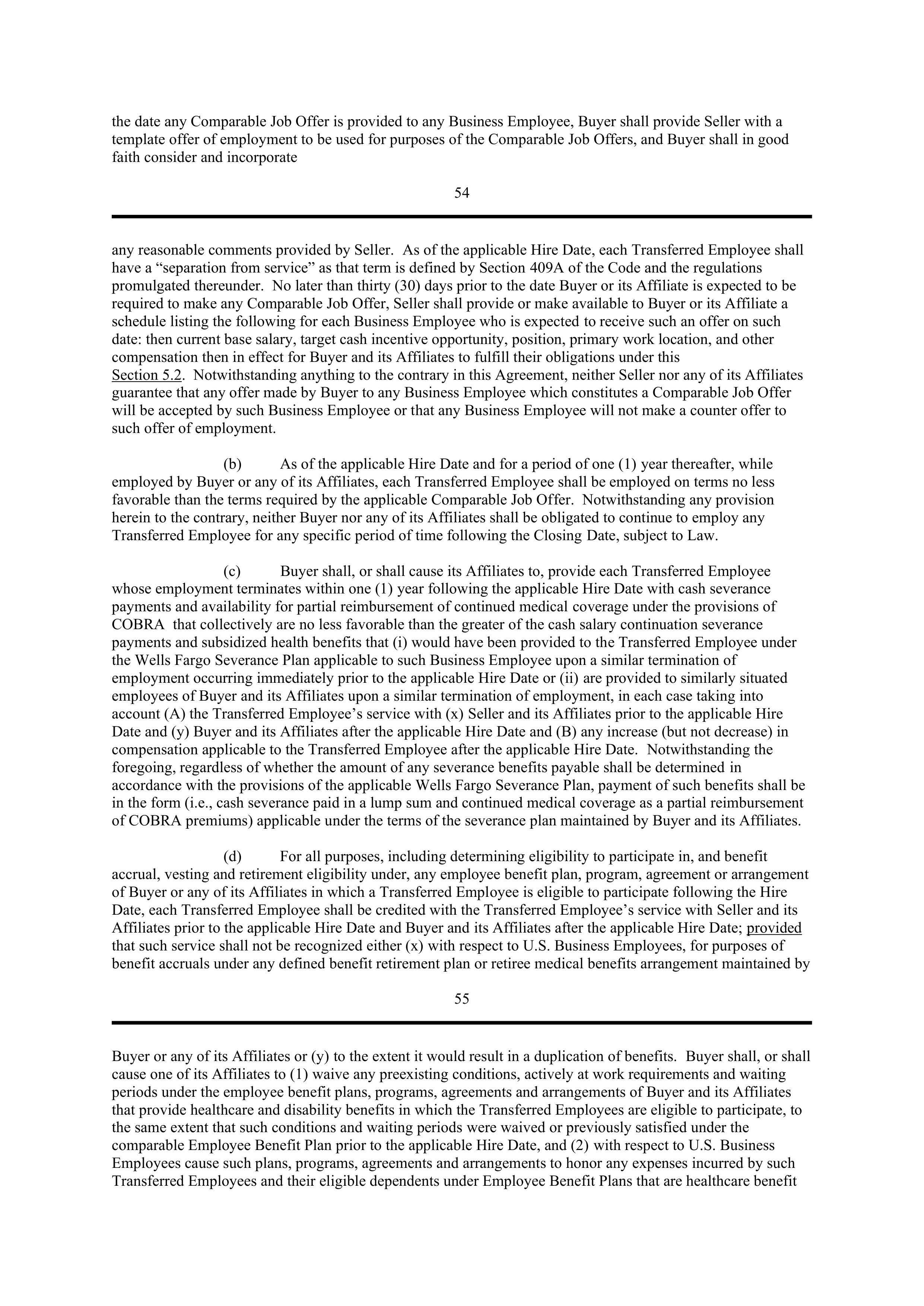 PURCHASE AGREEMENT between PRINCIPAL FINANCIAL SERVICES and WELLS FARGO & COMPANY — page 50