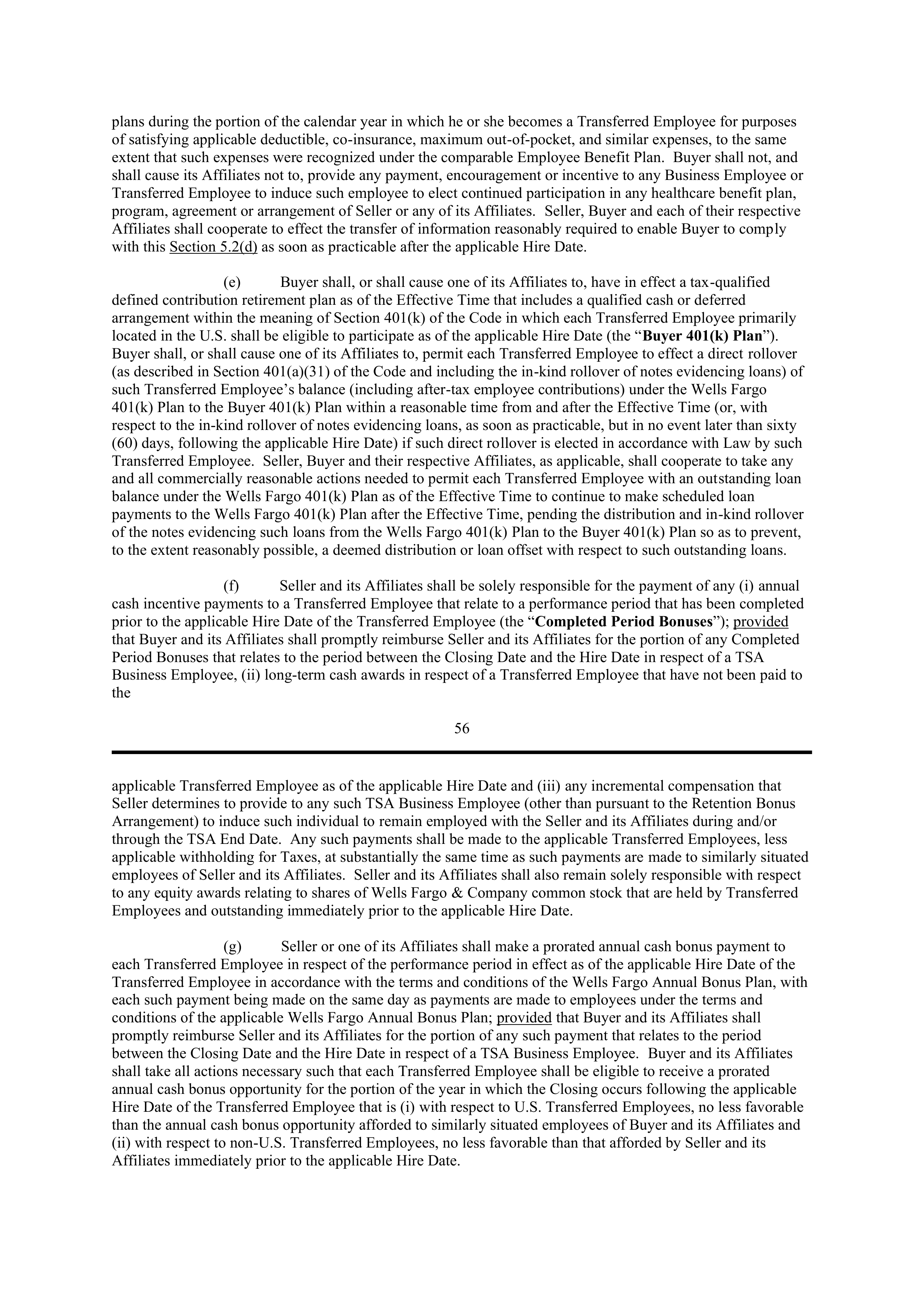 PURCHASE AGREEMENT between PRINCIPAL FINANCIAL SERVICES and WELLS FARGO & COMPANY — page 51