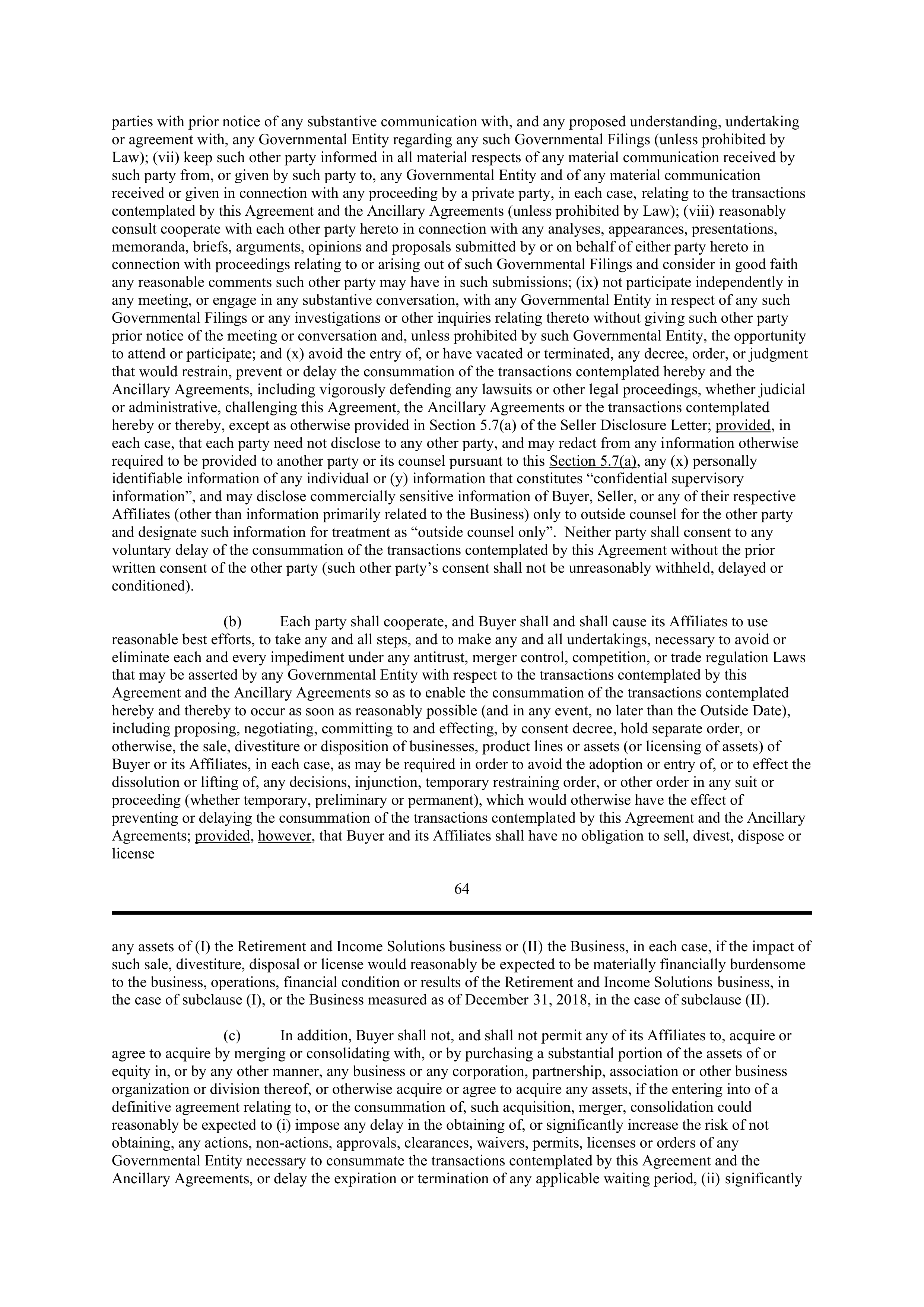 PURCHASE AGREEMENT between PRINCIPAL FINANCIAL SERVICES and WELLS FARGO & COMPANY — page 57