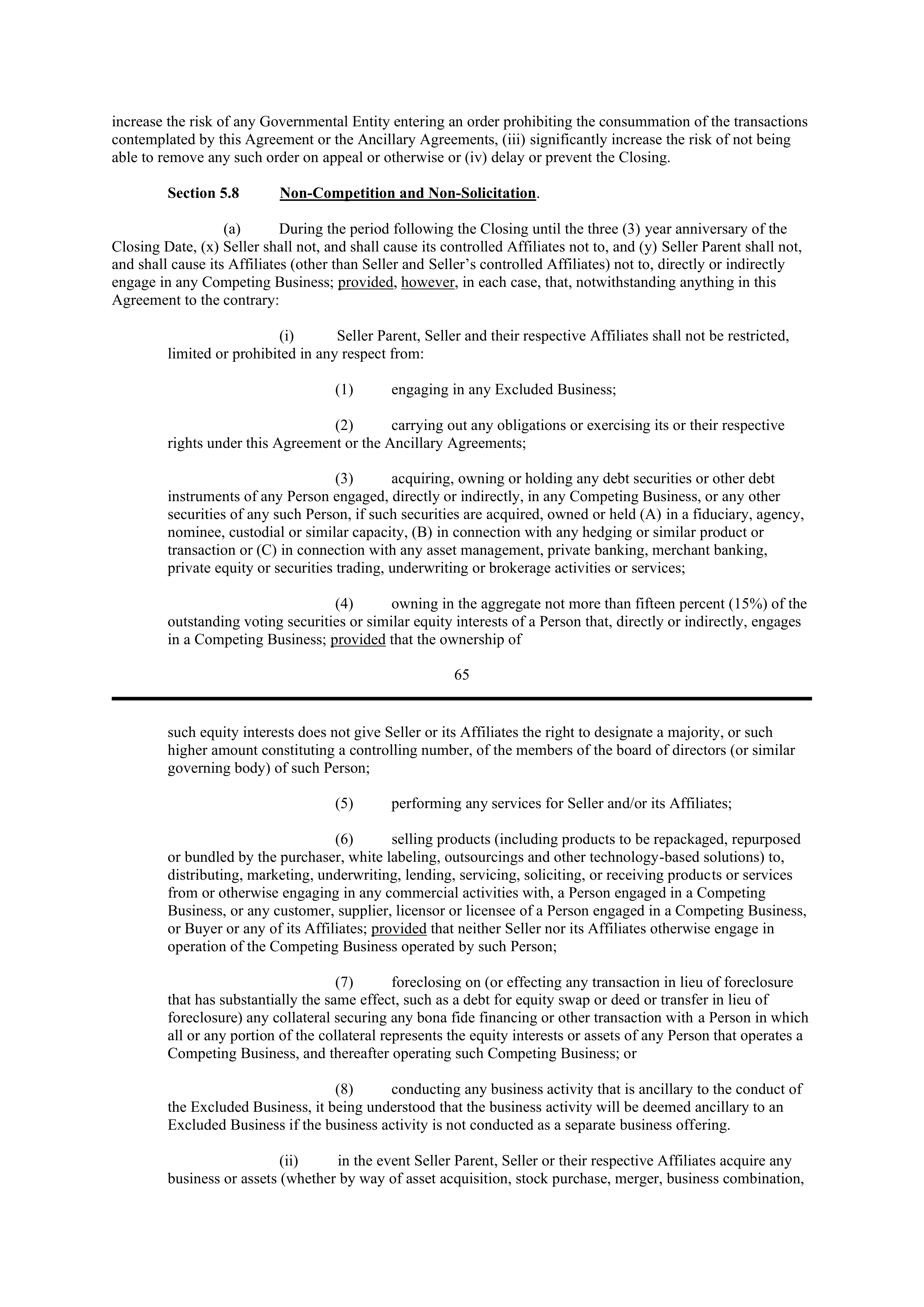 PURCHASE AGREEMENT between PRINCIPAL FINANCIAL SERVICES and WELLS FARGO & COMPANY — page 58