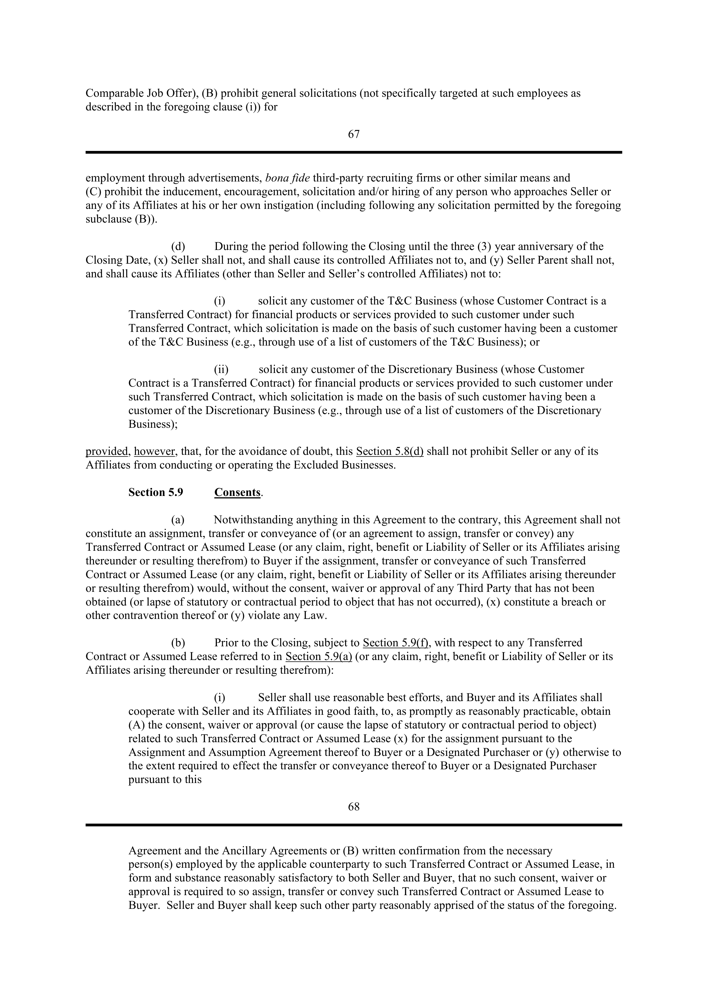 PURCHASE AGREEMENT between PRINCIPAL FINANCIAL SERVICES and WELLS FARGO & COMPANY — page 60