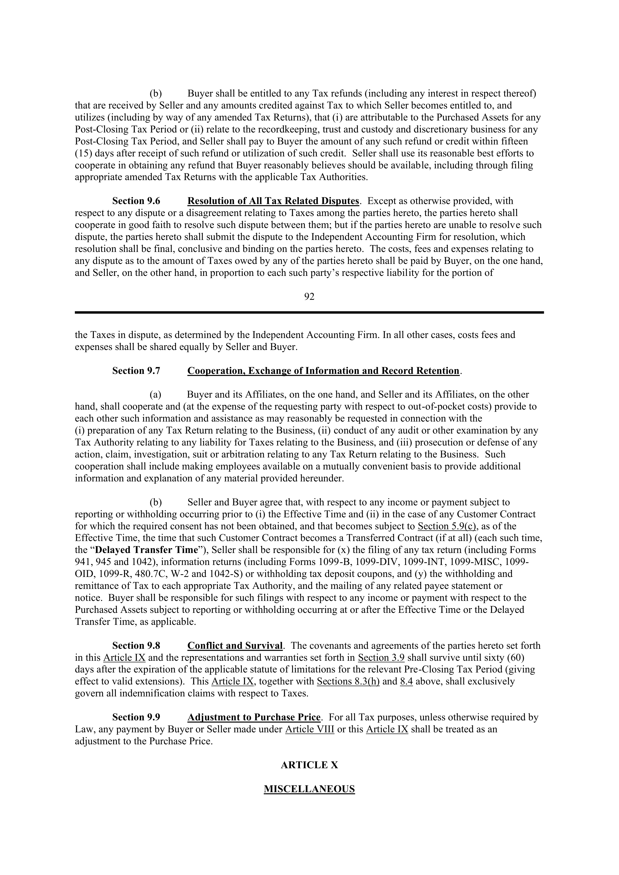 PURCHASE AGREEMENT between PRINCIPAL FINANCIAL SERVICES and WELLS FARGO & COMPANY — page 79