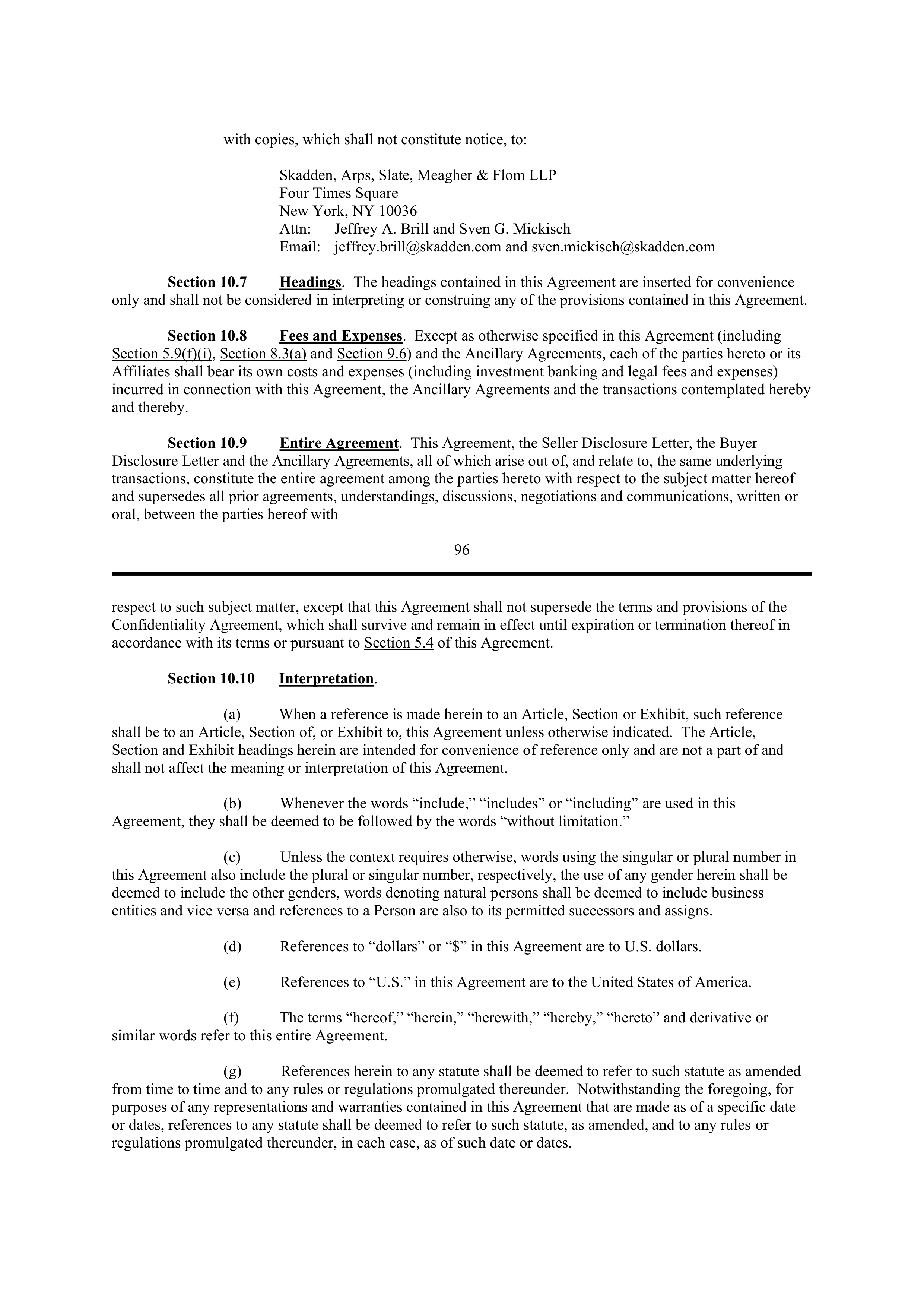 PURCHASE AGREEMENT between PRINCIPAL FINANCIAL SERVICES and WELLS FARGO & COMPANY — page 82