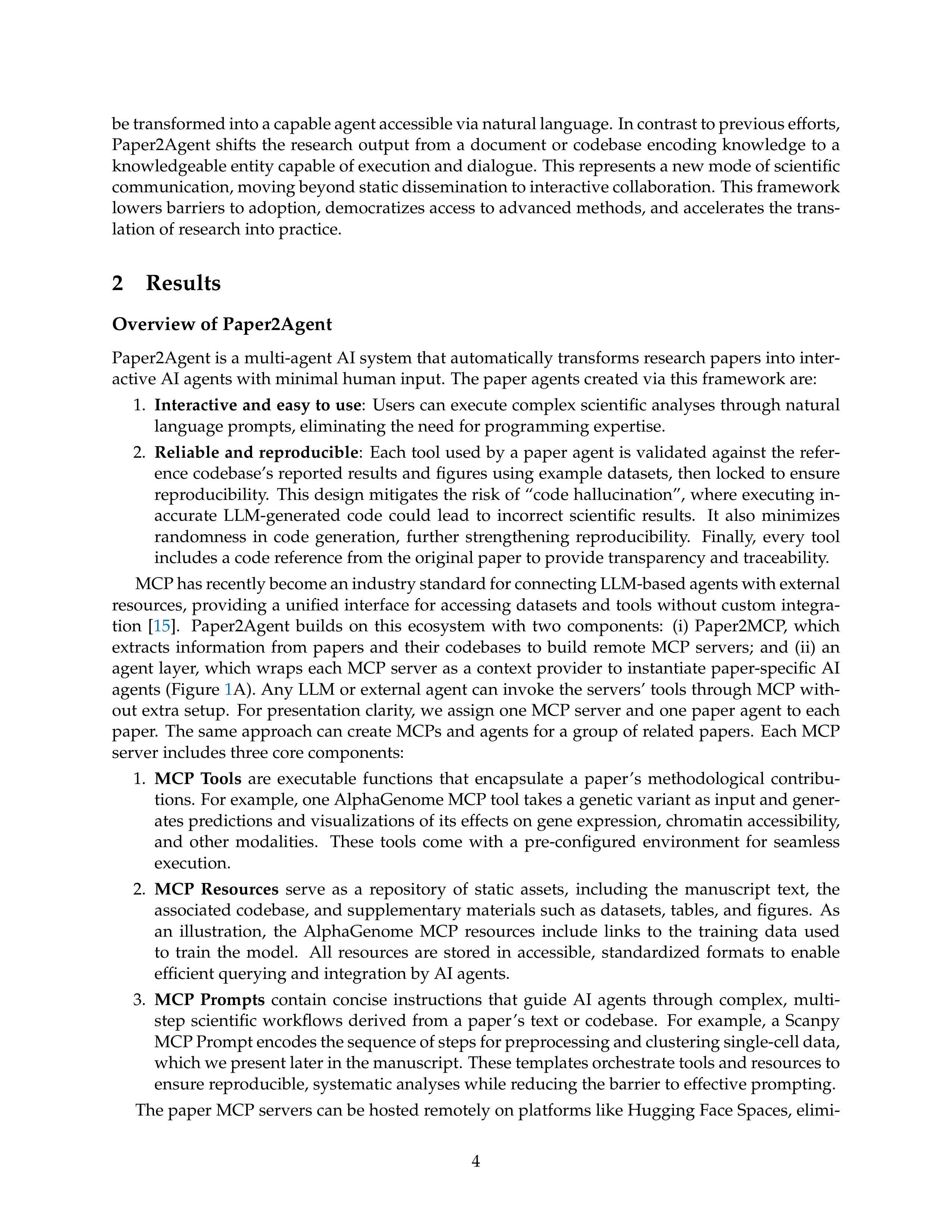 Paper2Agent AI Agent for Research Paper Automation — page 4