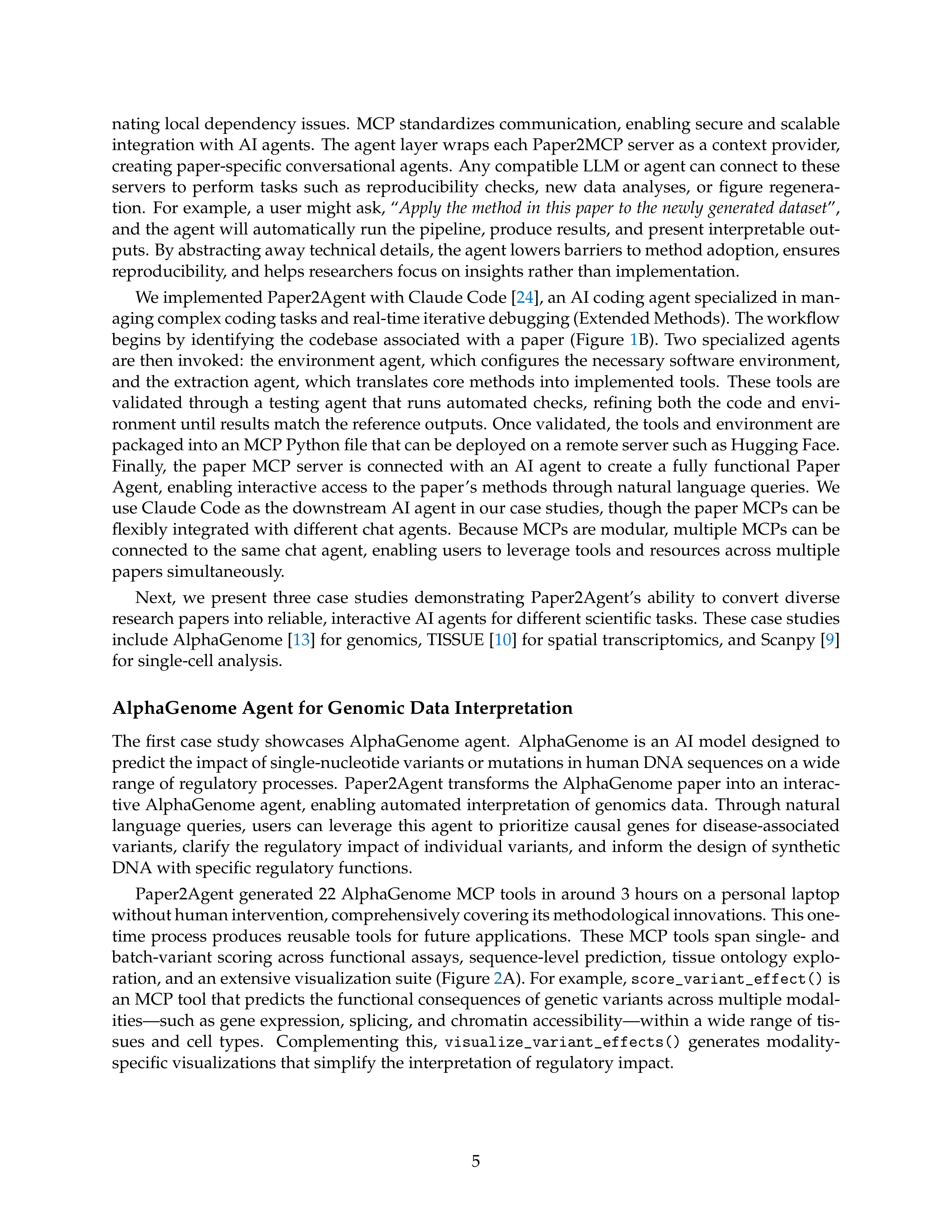 Paper2Agent AI Agent for Research Paper Automation — page 5