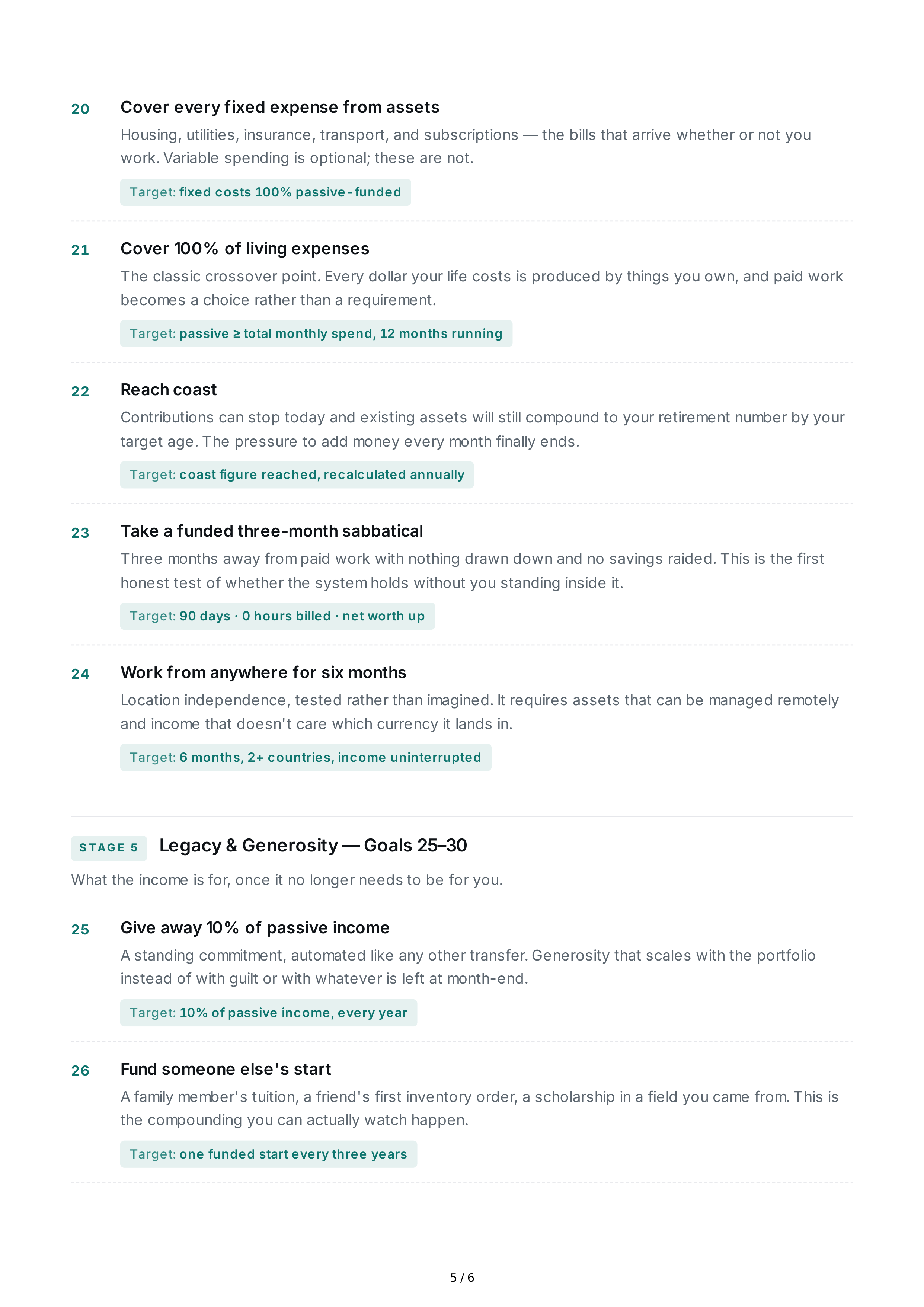 Passive Income Life Goals — page 5