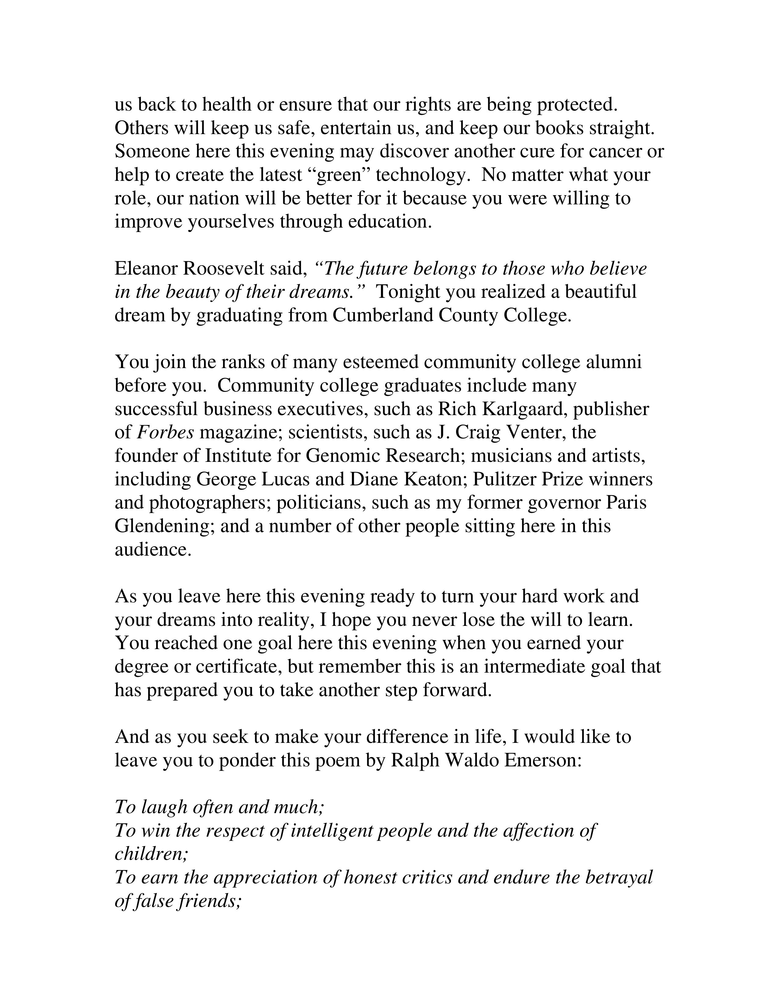 Pat Stanley Commencement Speech — page 4