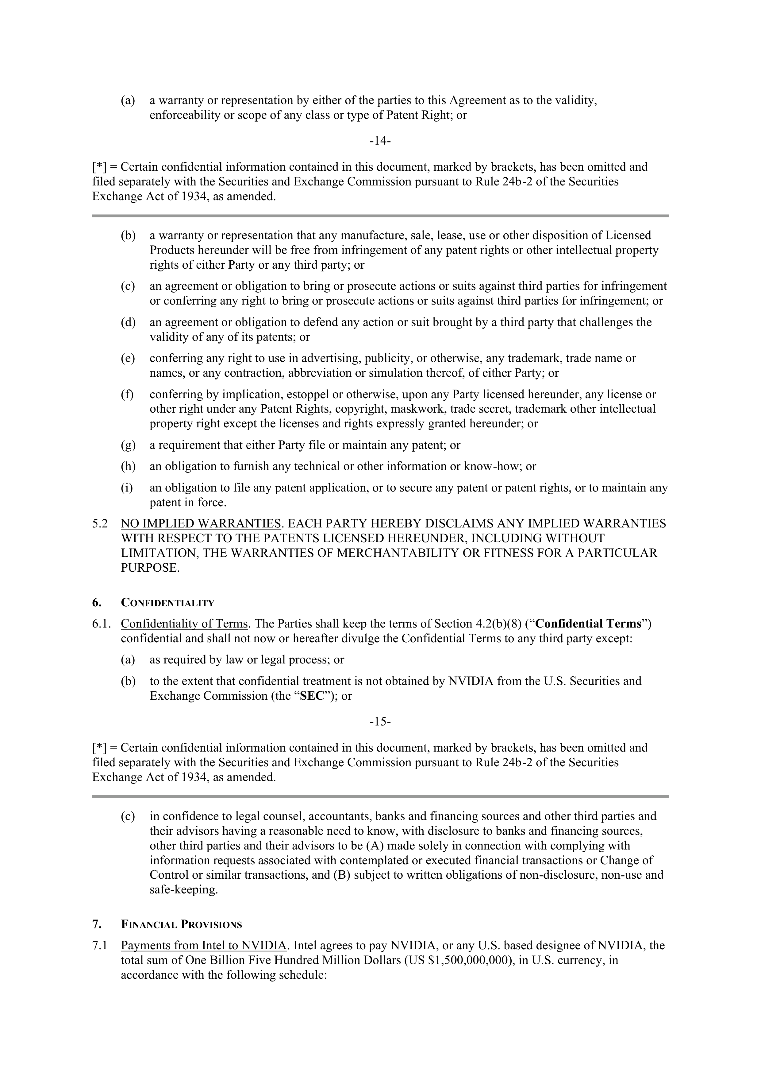 NVIDIA and Intel Patent Cross License Agreement — page 11