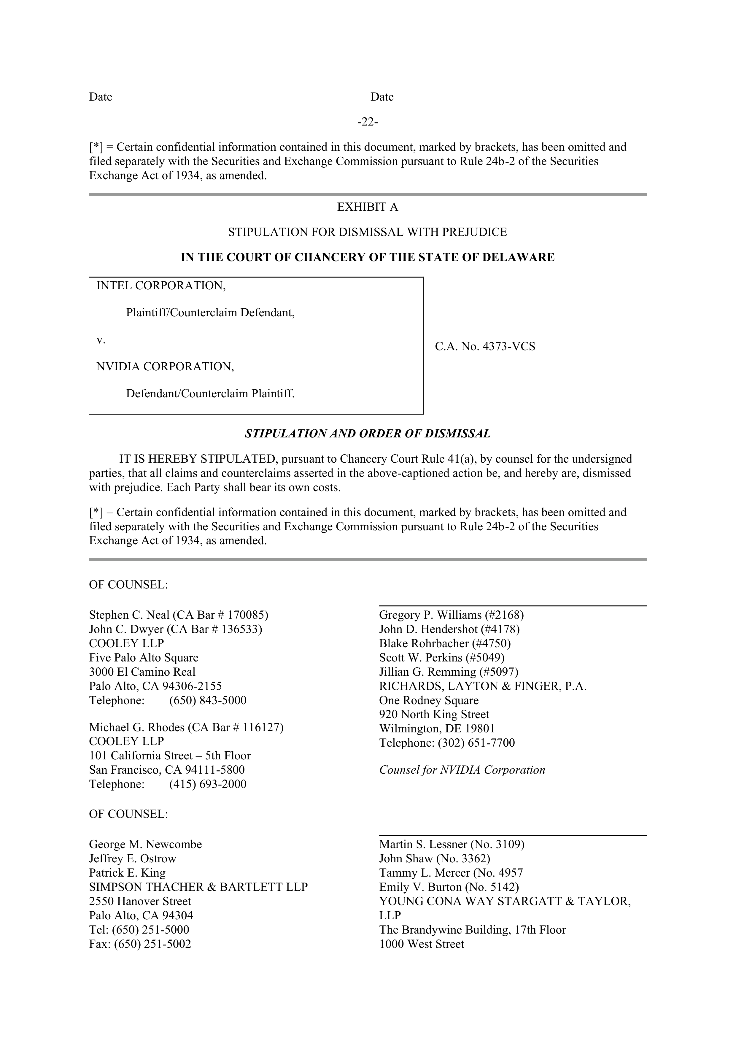 NVIDIA and Intel Patent Cross License Agreement — page 16