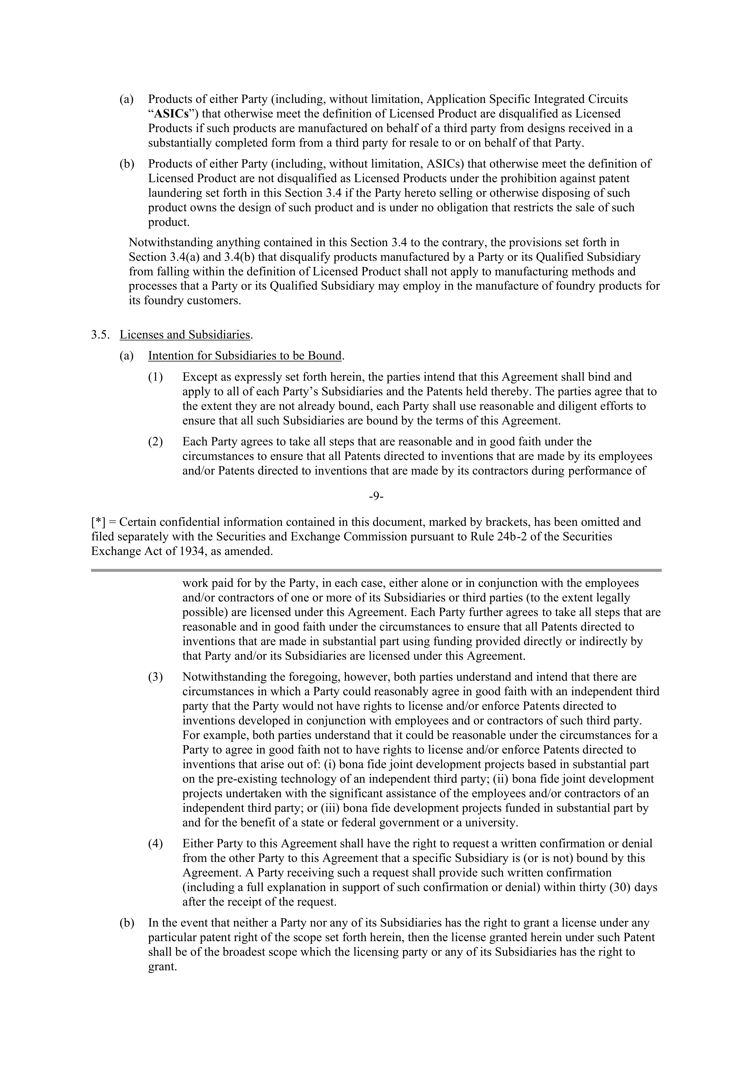 NVIDIA and Intel Patent Cross License Agreement — page 7