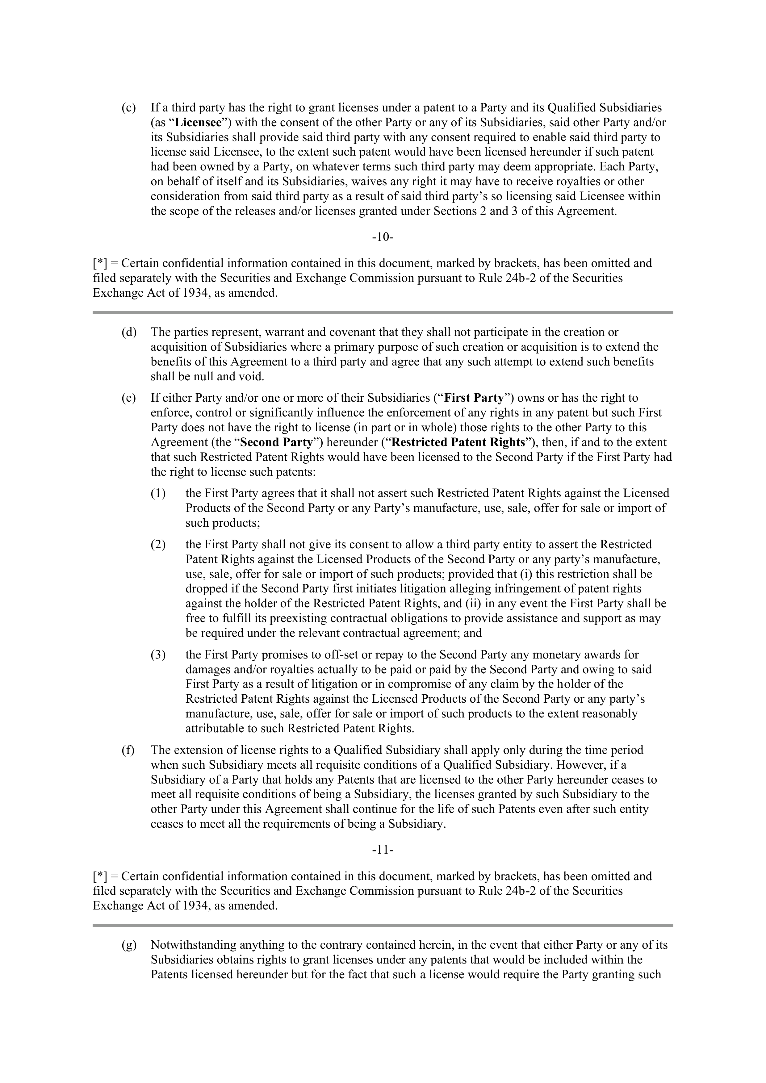 NVIDIA and Intel Patent Cross License Agreement — page 8