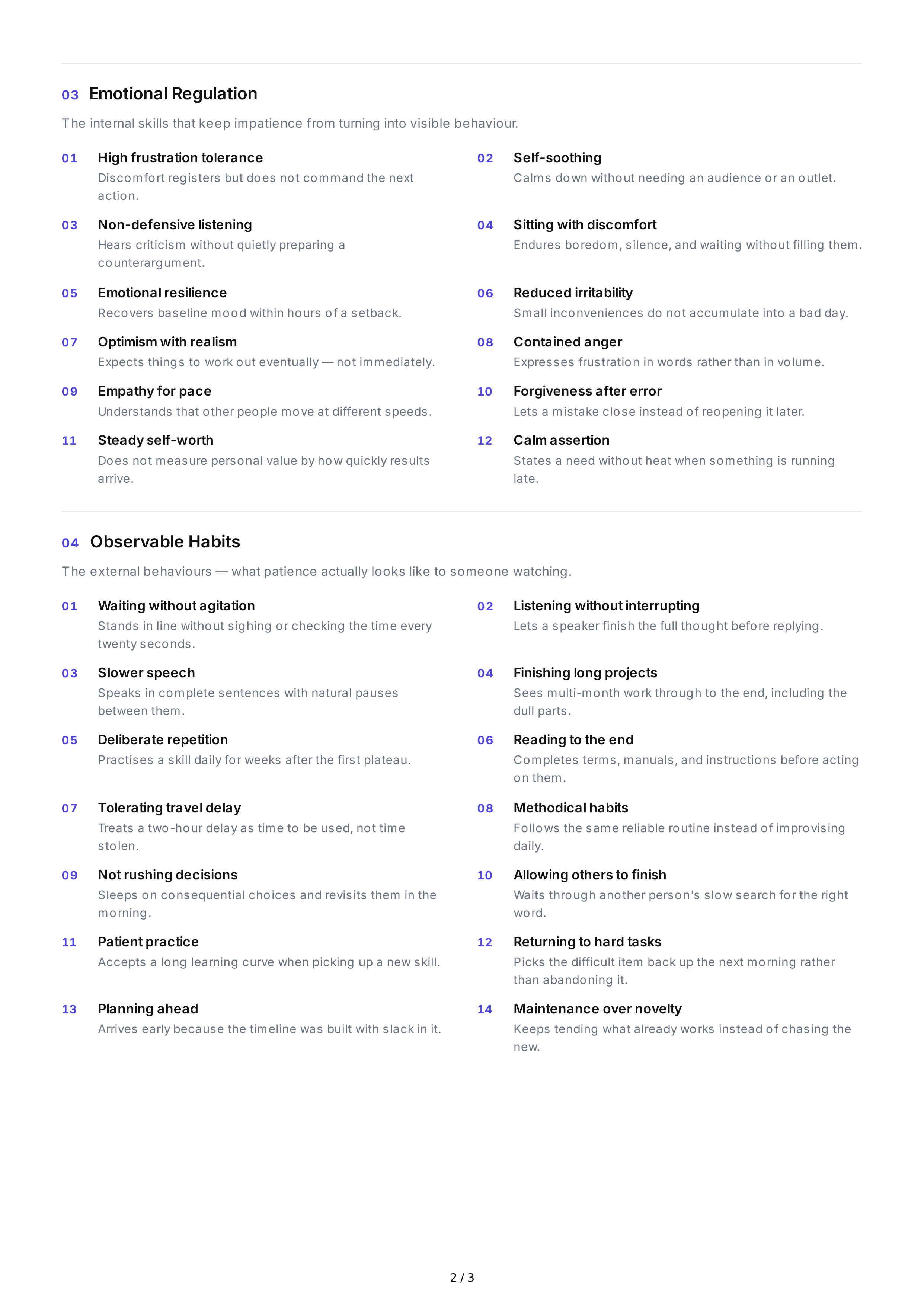 Patience Personality Traits — page 2
