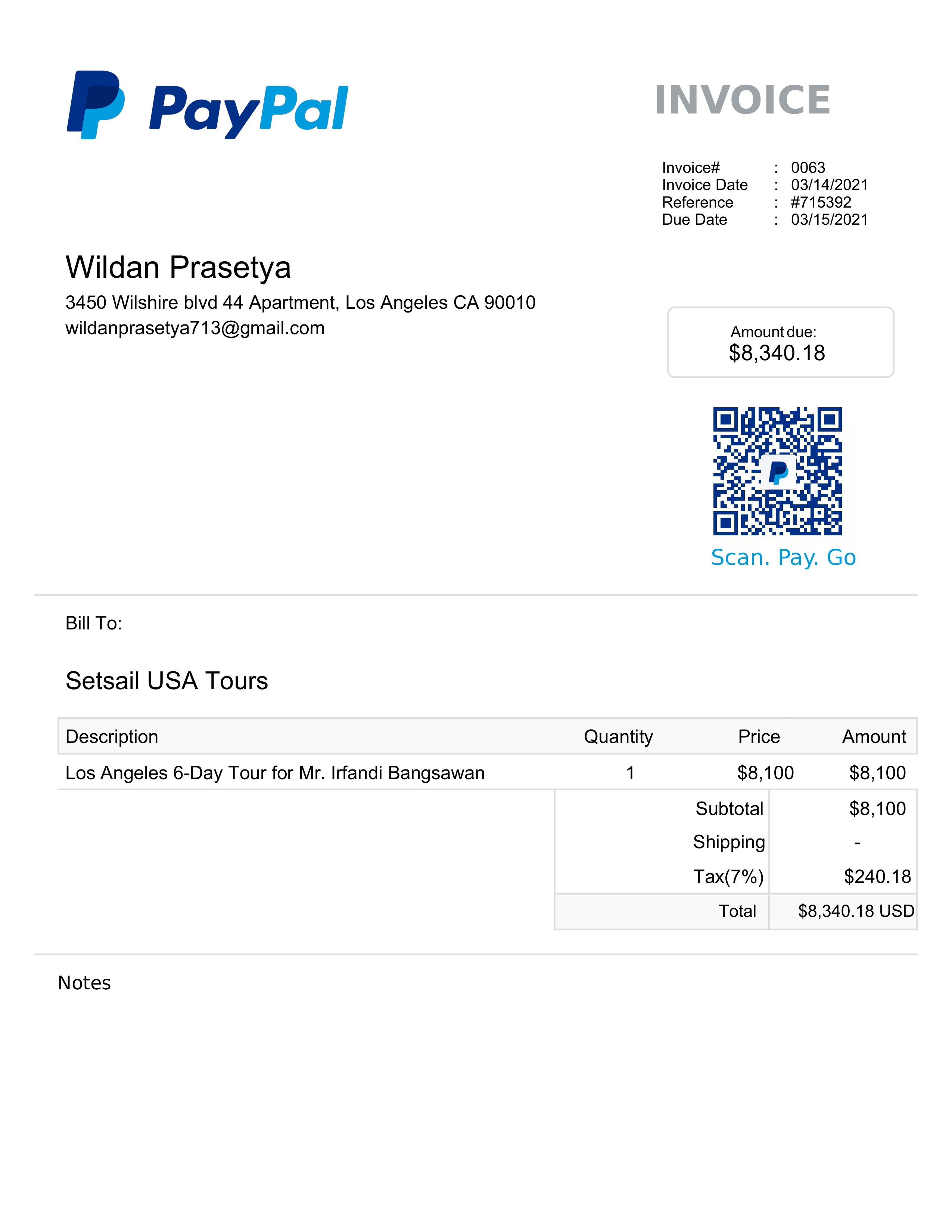 PayPal Business Invoice — page 1