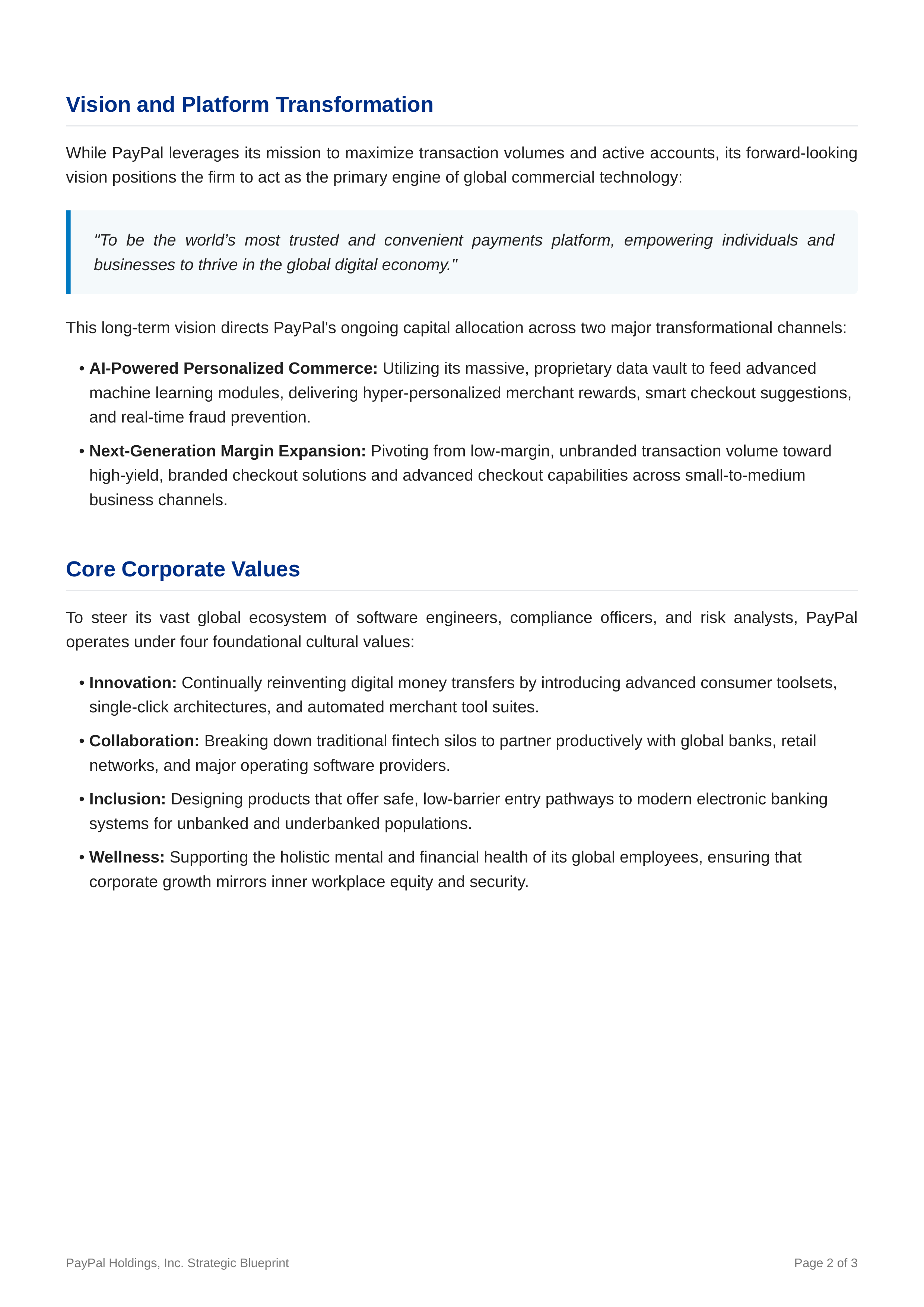 PayPal Mission Statement — page 2