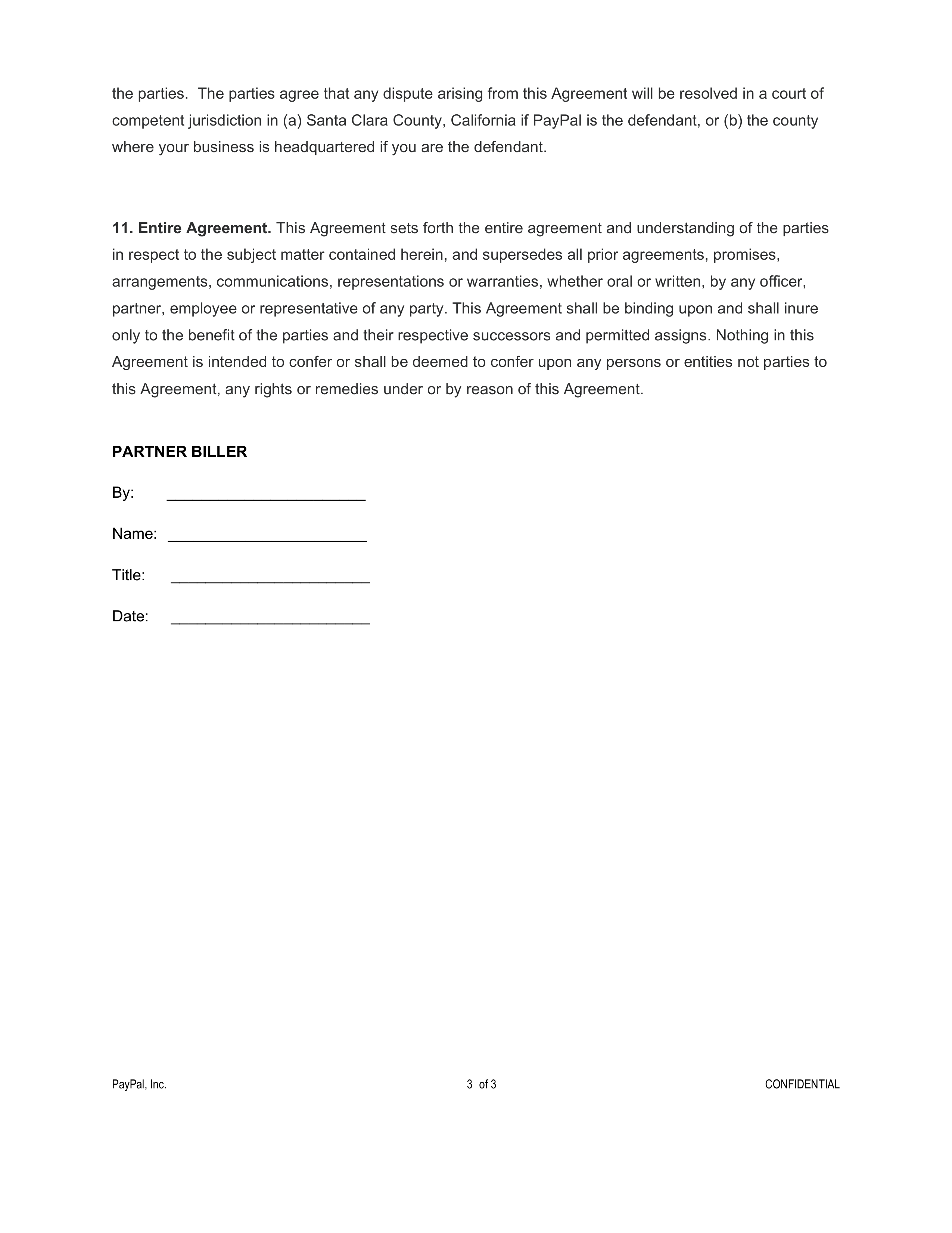 PayPal Processing Services Agreement — page 3