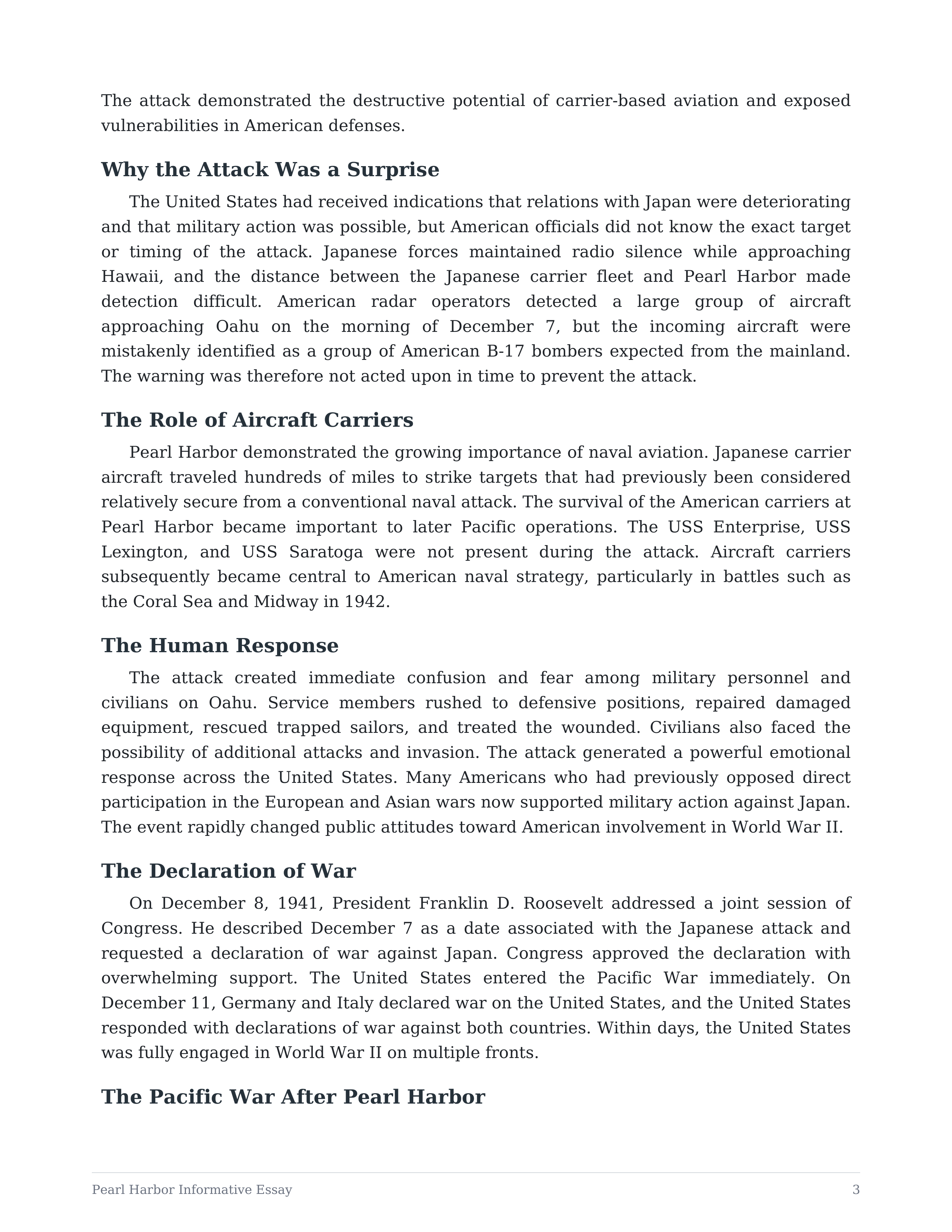 Pearl Harbor Informative Essay — page 3