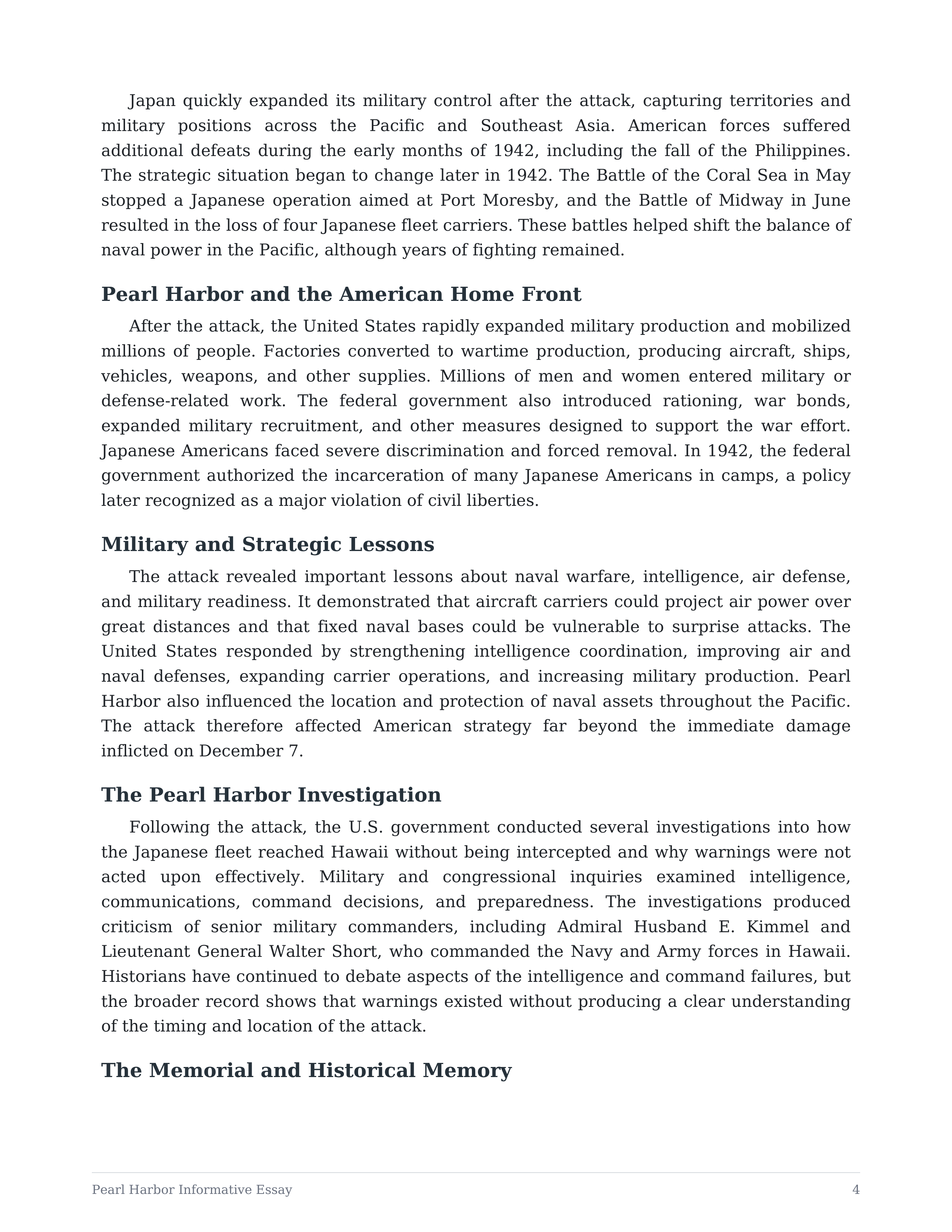 Pearl Harbor Informative Essay — page 4