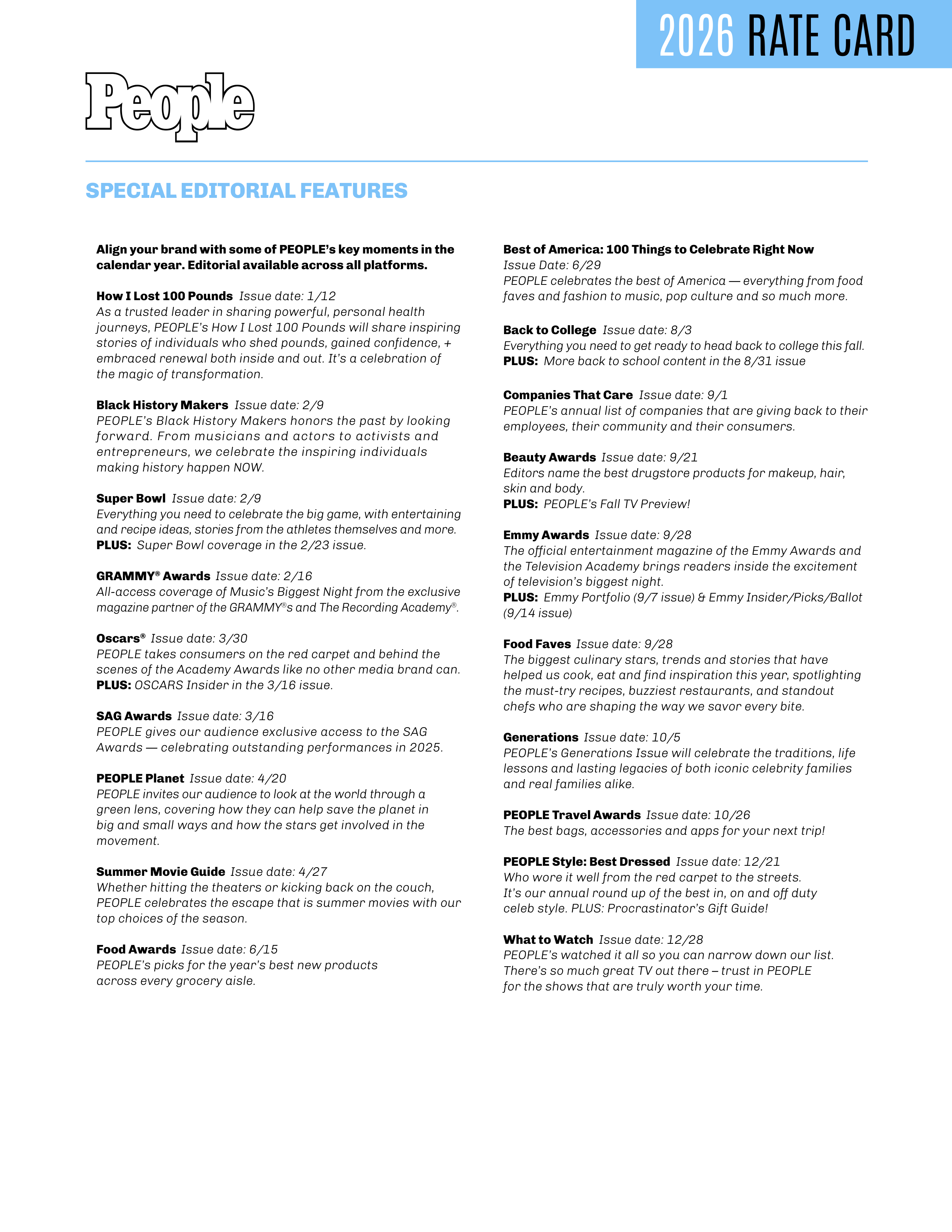 People Magazine Advertising Media Kit — page 6