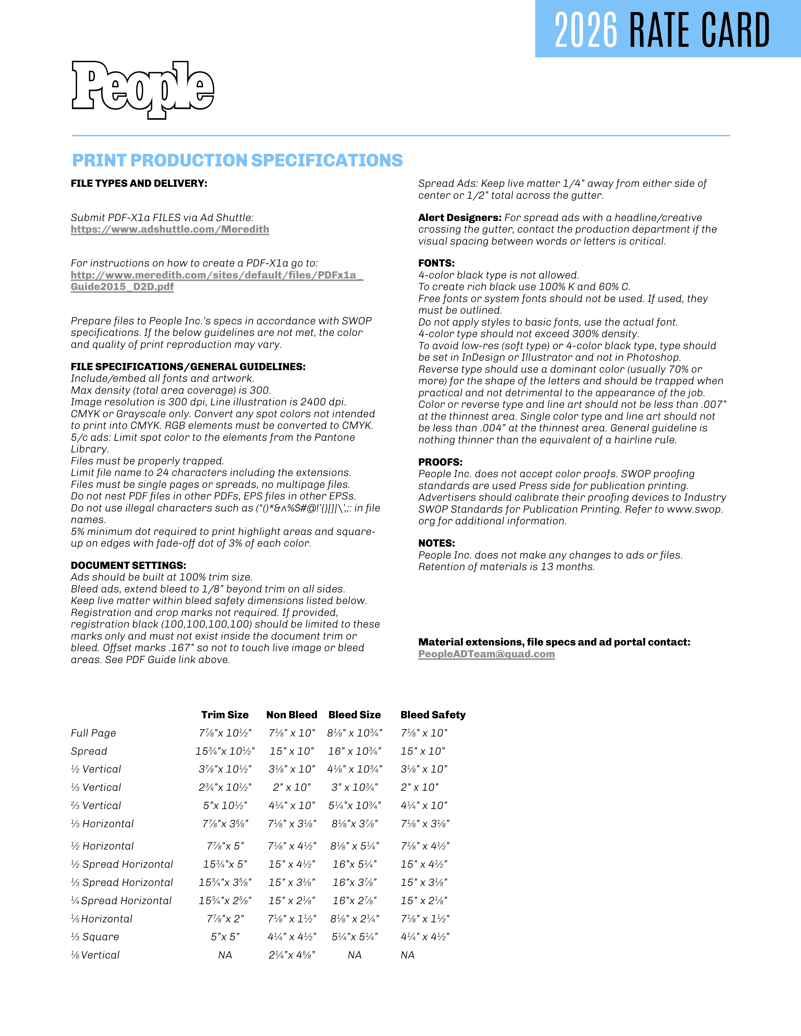 People Magazine Advertising Media Kit — page 7
