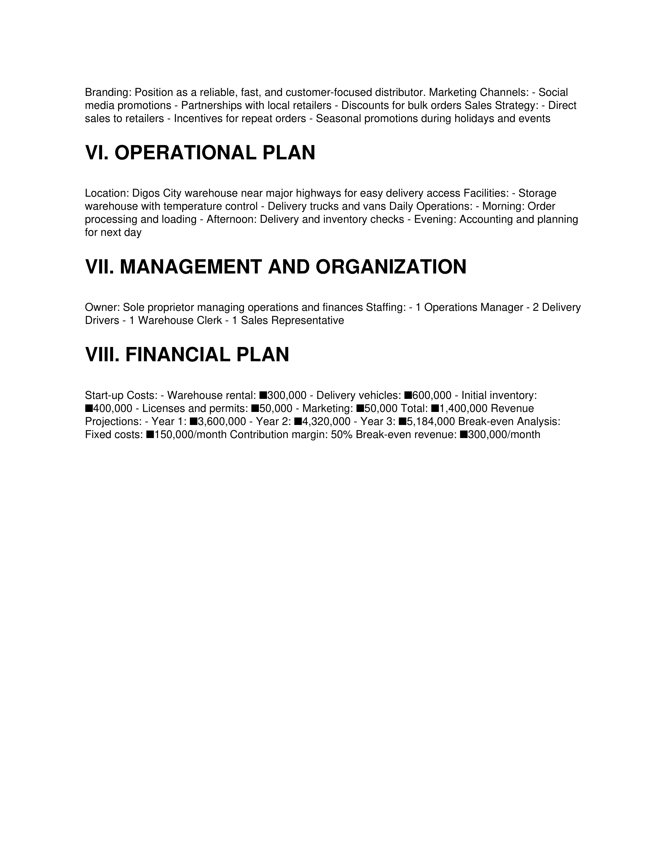 Pepsi Cola Business Plan  — page 2