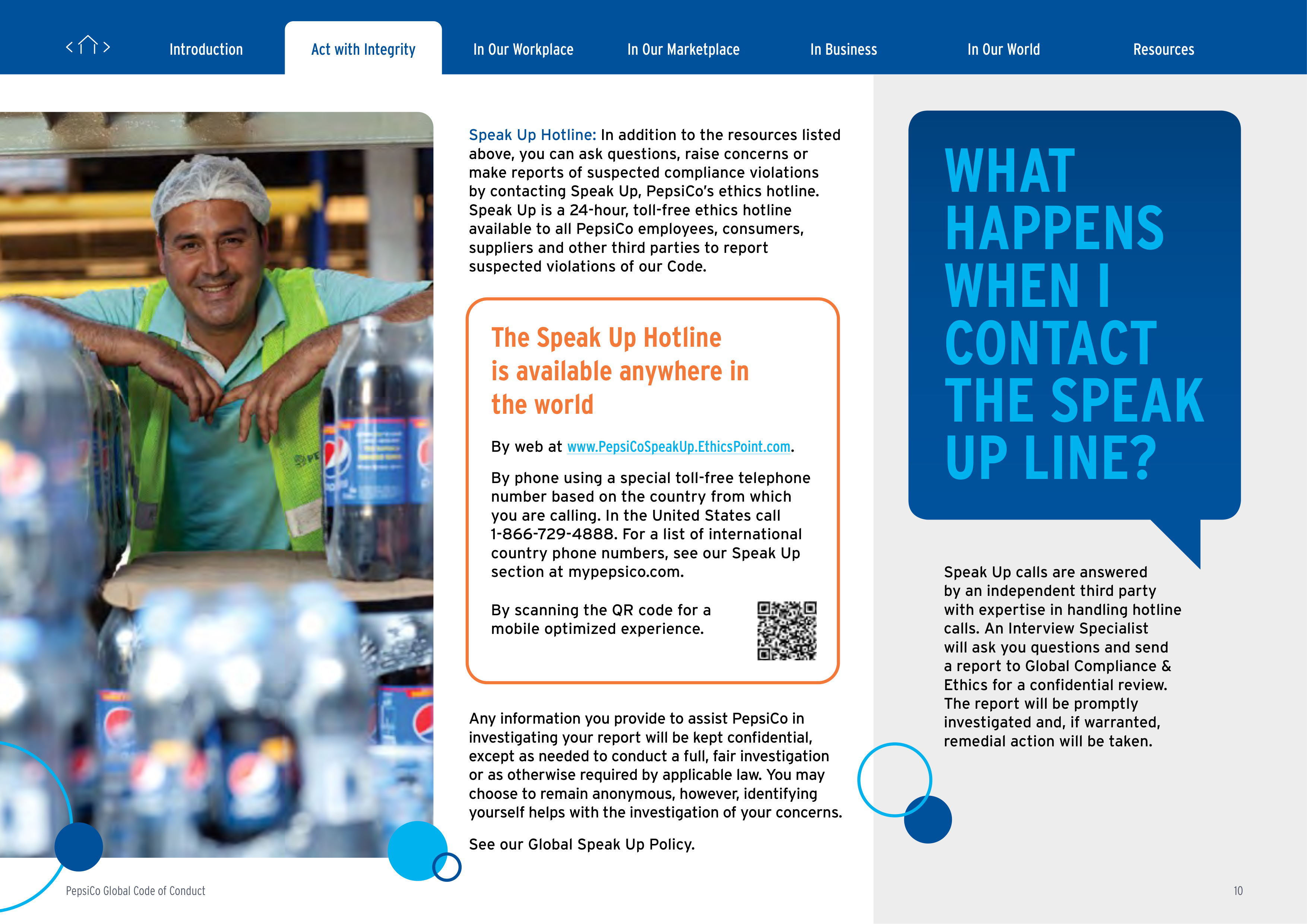 PepsiCo Global Code of Conduct Handbook — page 10