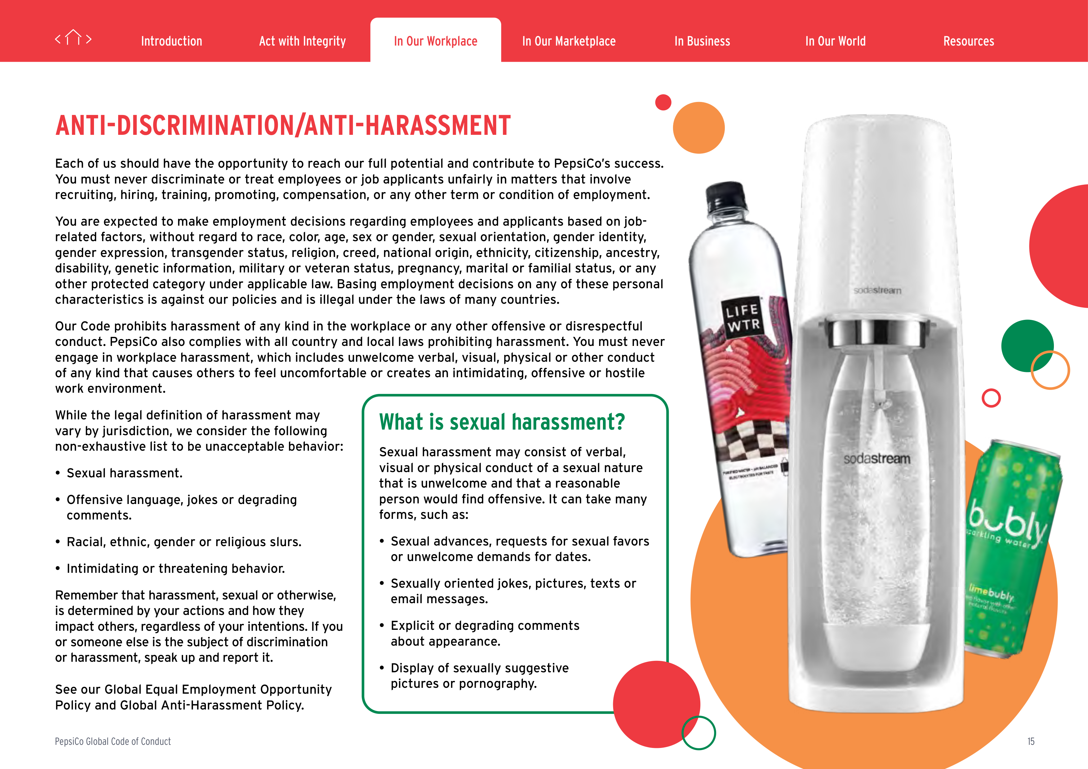 PepsiCo Global Code of Conduct Handbook — page 15