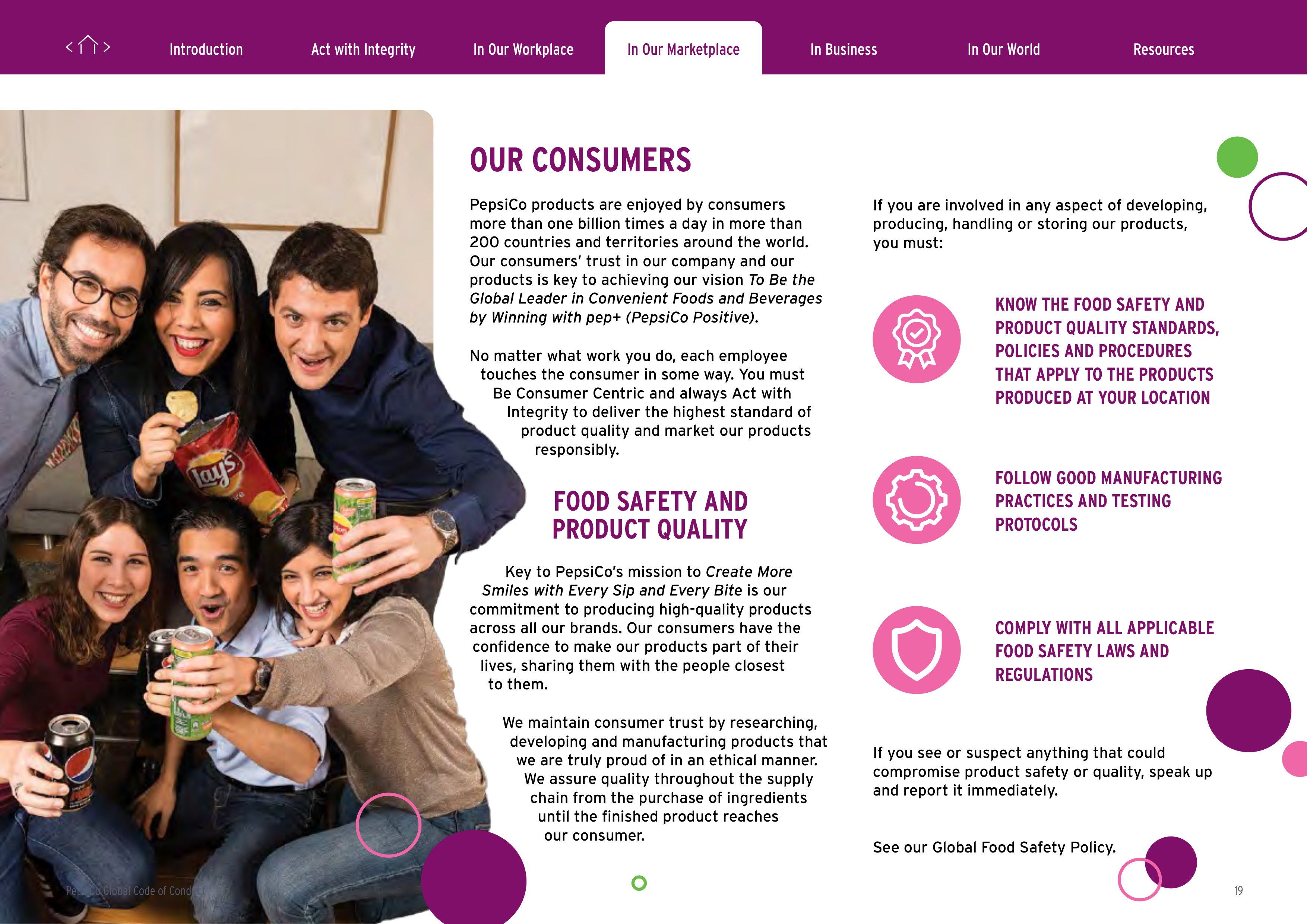 PepsiCo Global Code of Conduct Handbook — page 19