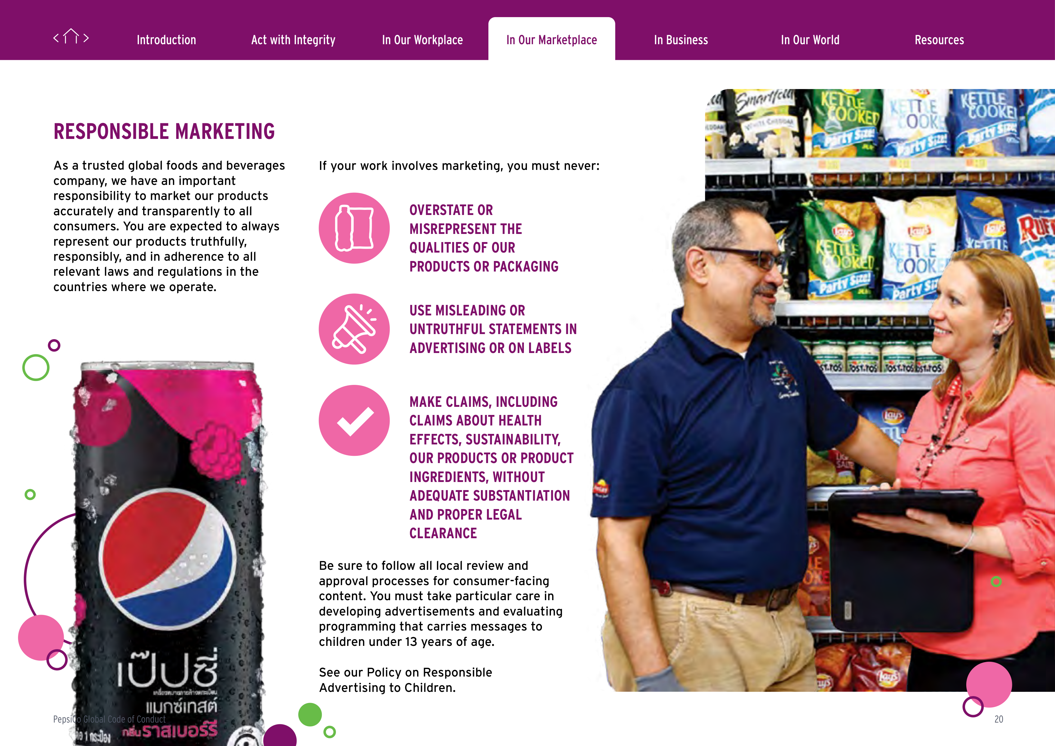 PepsiCo Global Code of Conduct Handbook — page 20