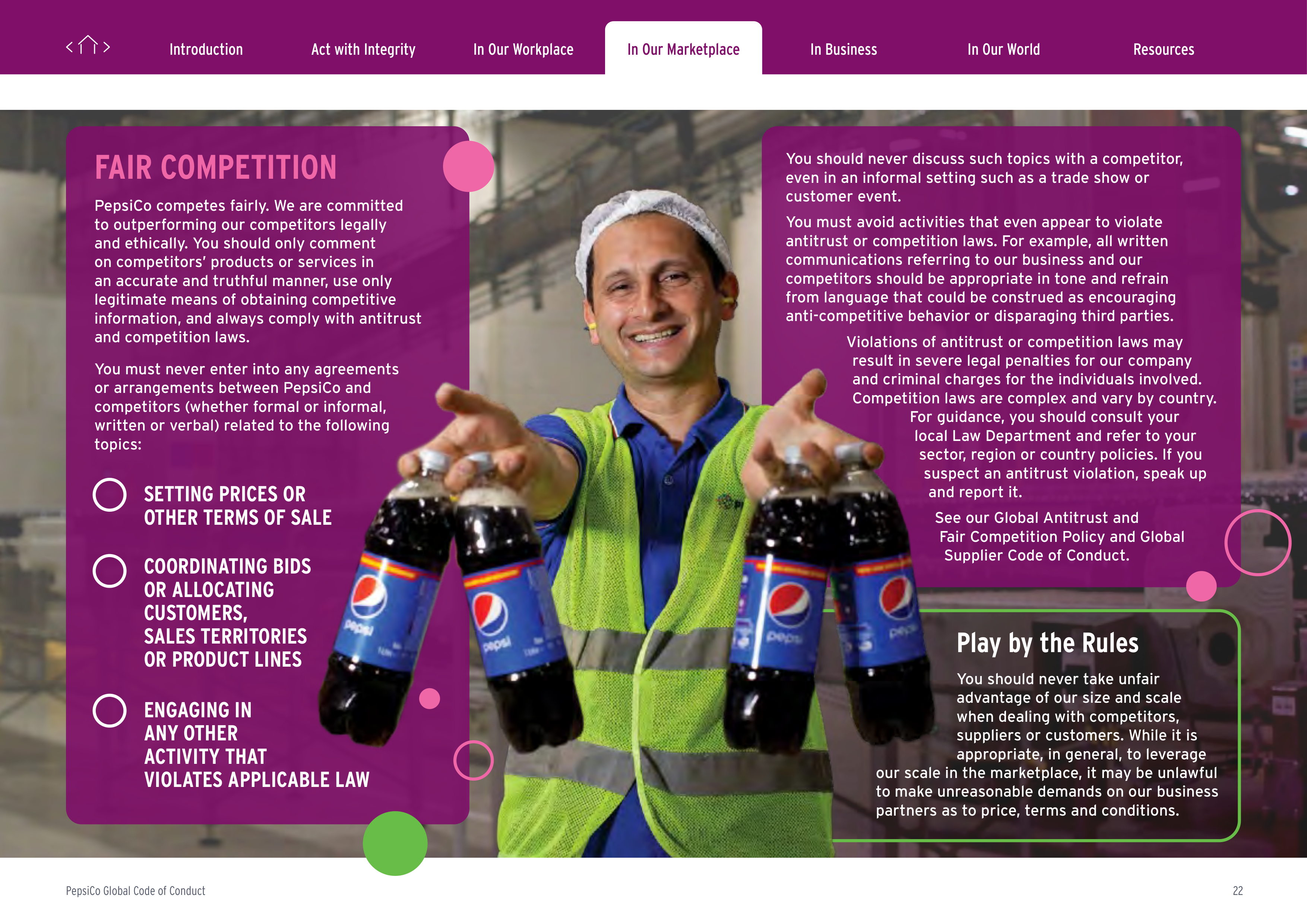 PepsiCo Global Code of Conduct Handbook — page 22