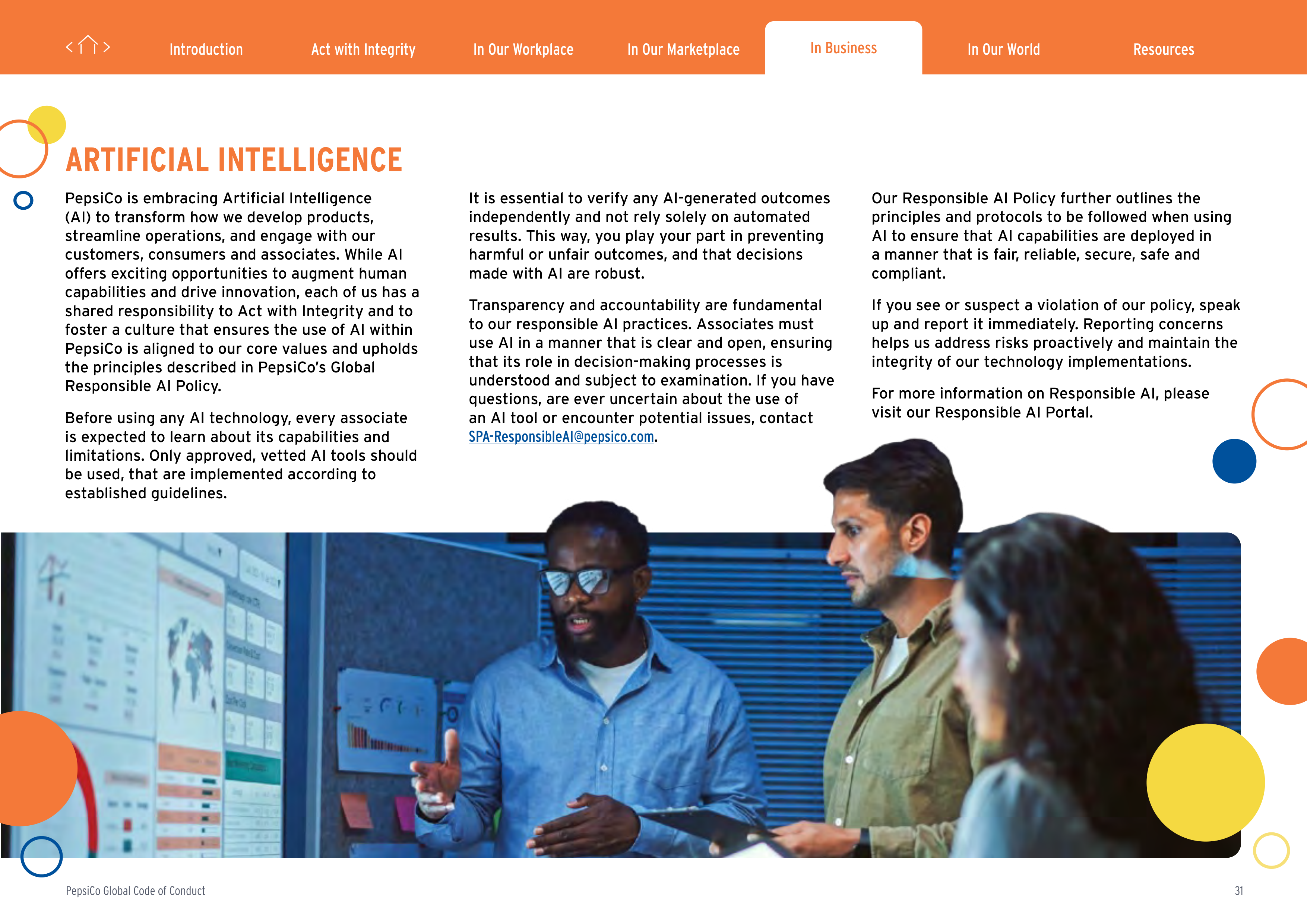 PepsiCo Global Code of Conduct Handbook — page 31