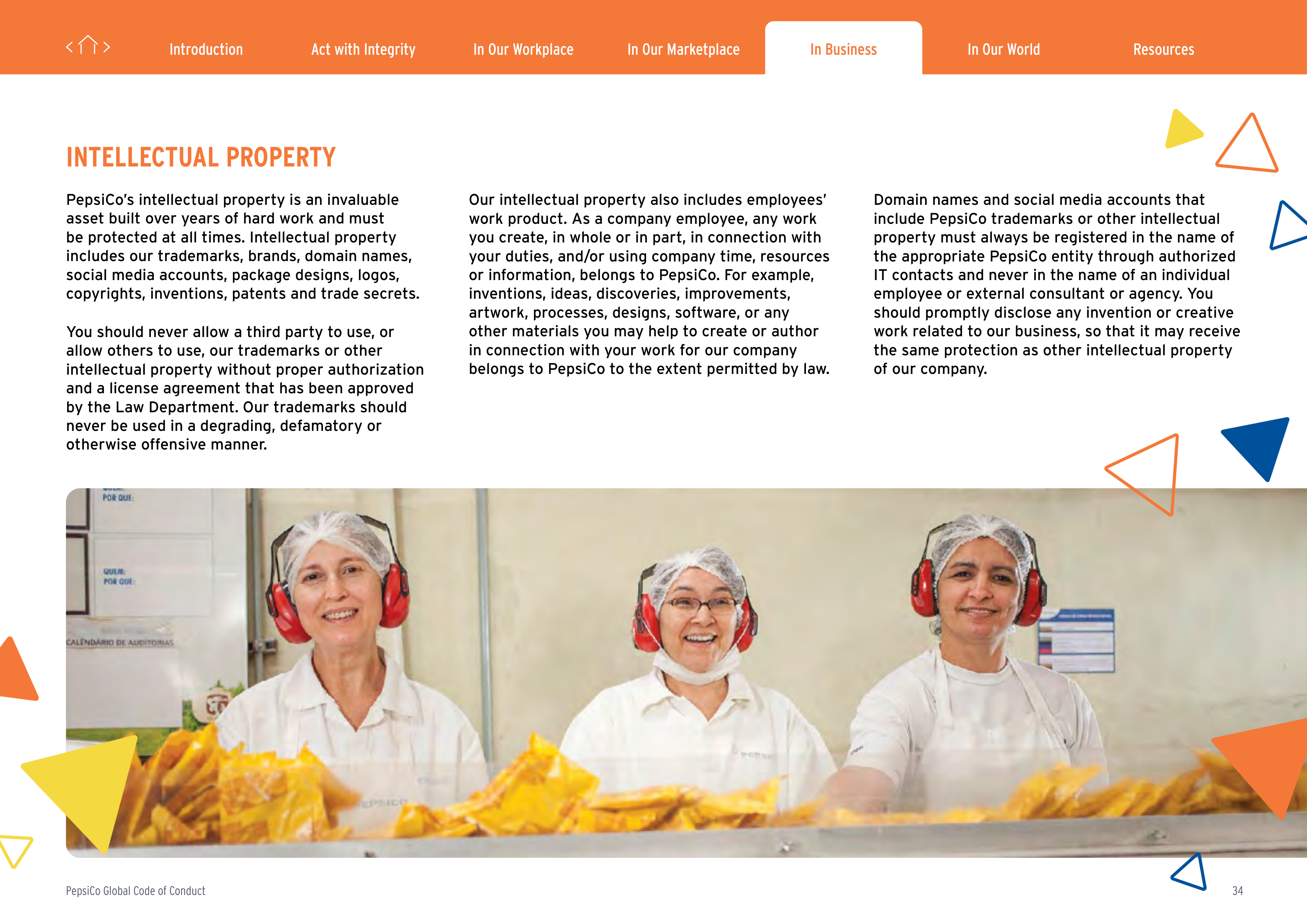 PepsiCo Global Code of Conduct Handbook — page 34