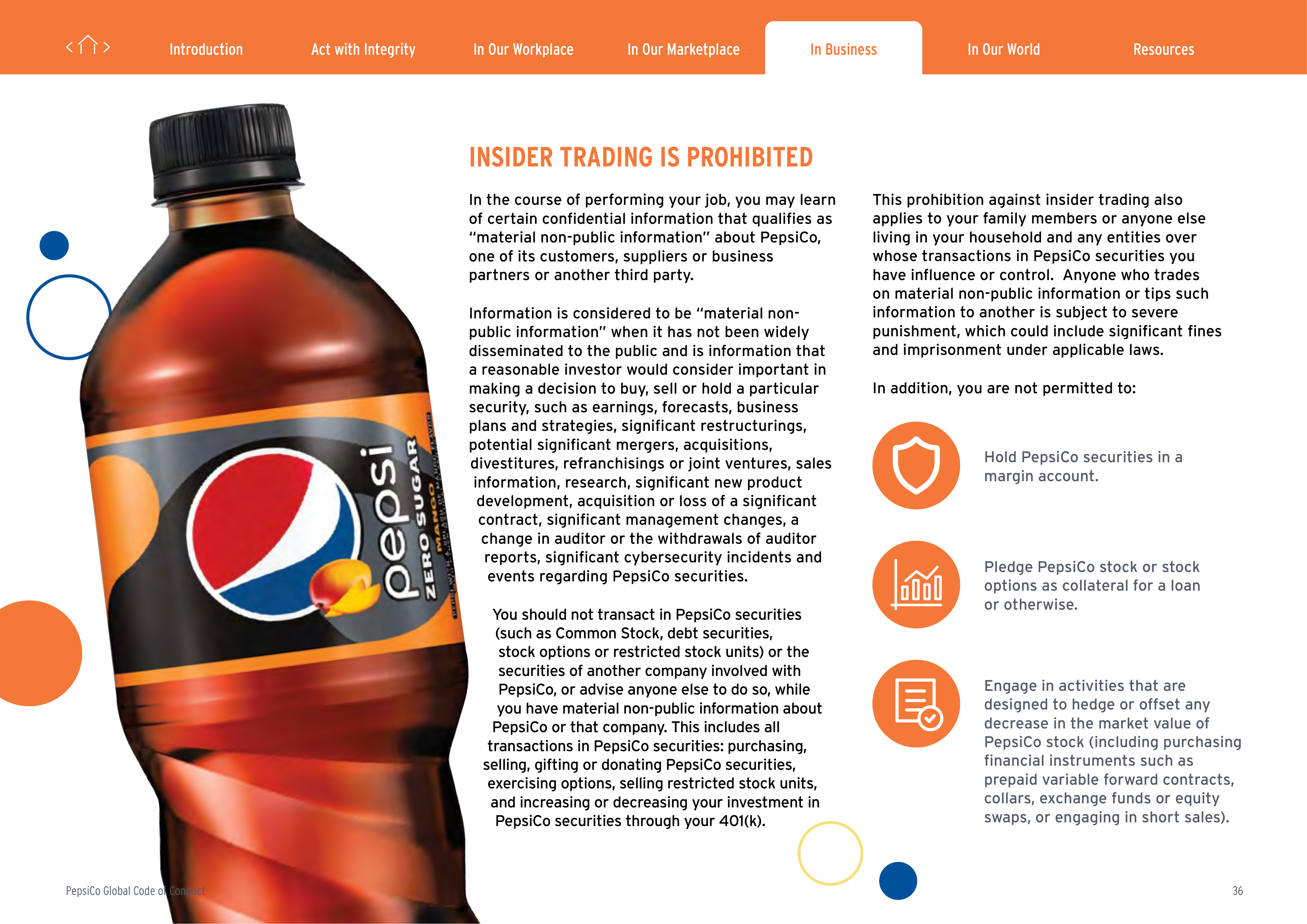 PepsiCo Global Code of Conduct Handbook — page 36