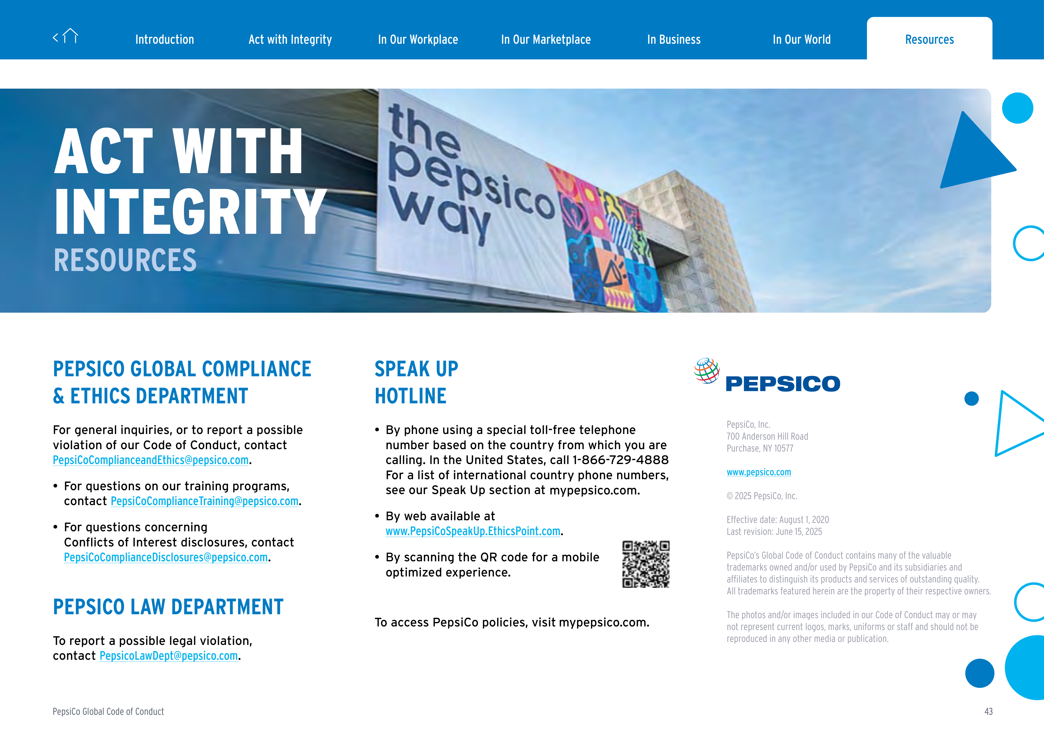 PepsiCo Global Code of Conduct Handbook — page 43