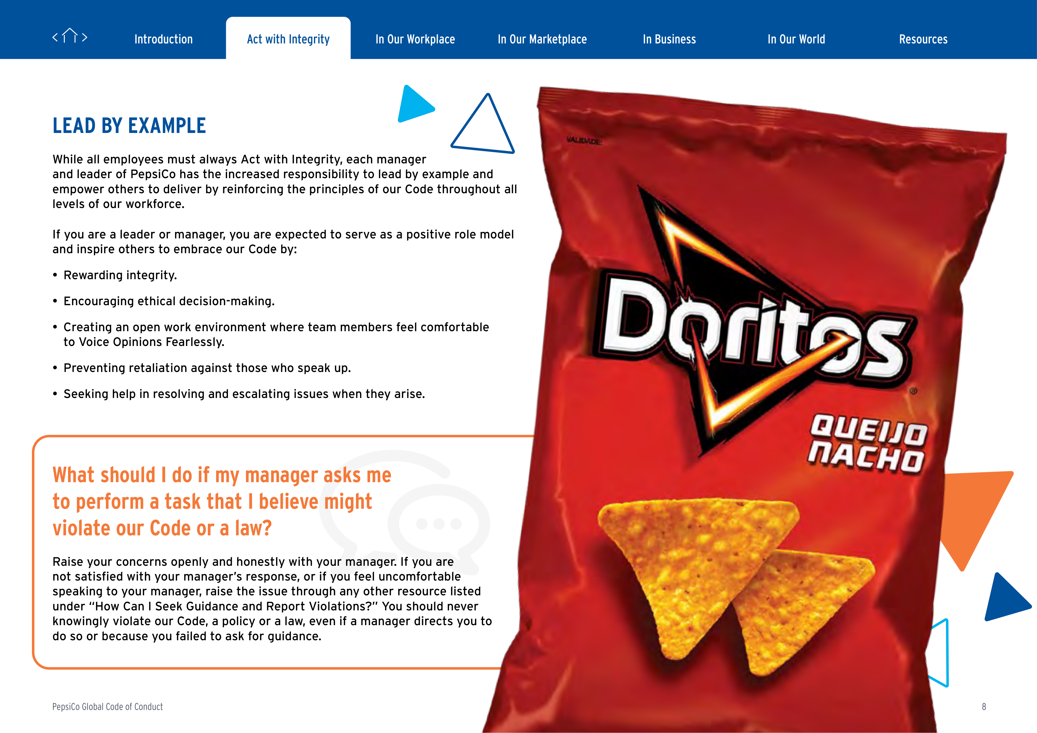 PepsiCo Global Code of Conduct Handbook — page 8