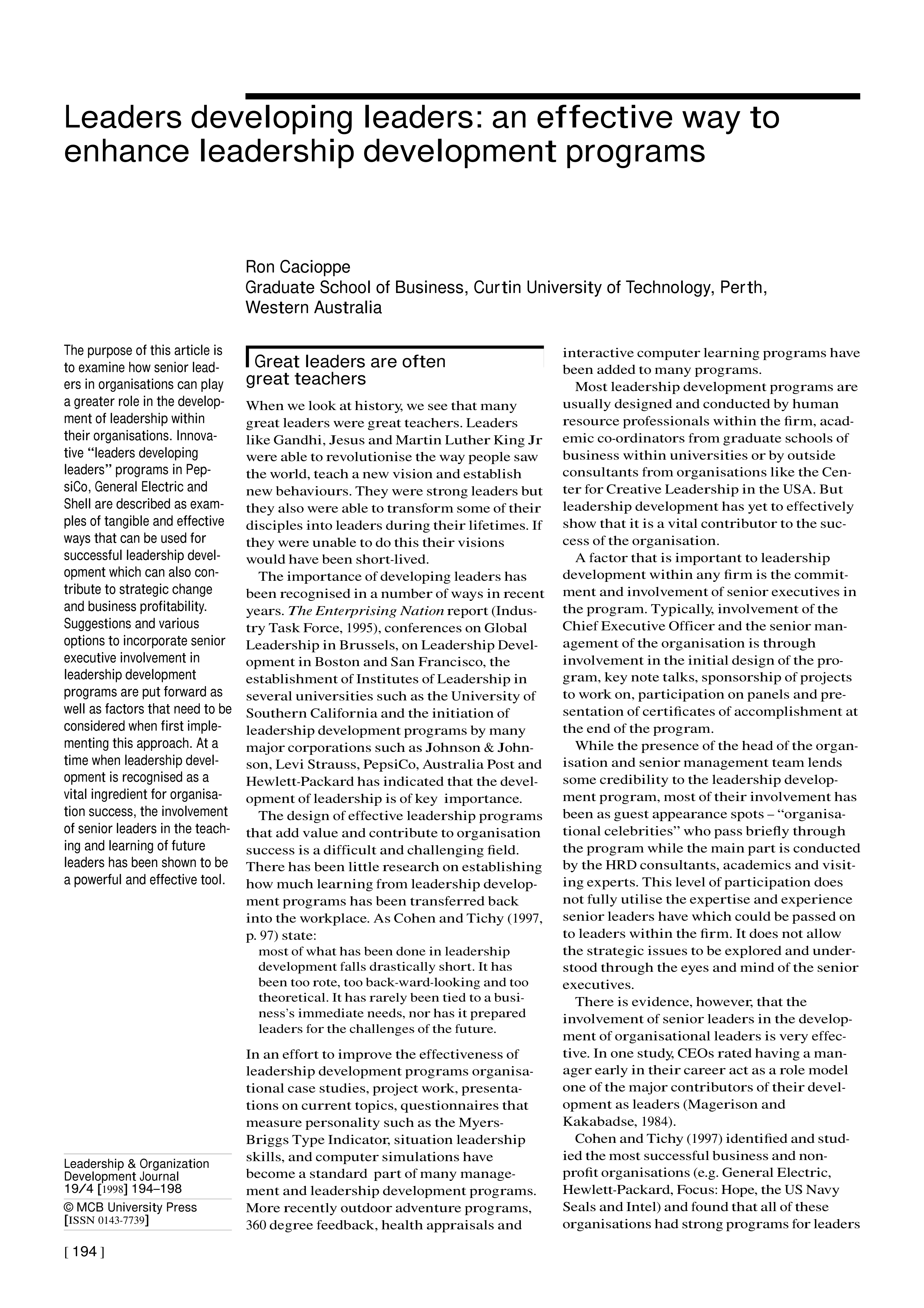 PepsiCo Leadership Skills — page 1