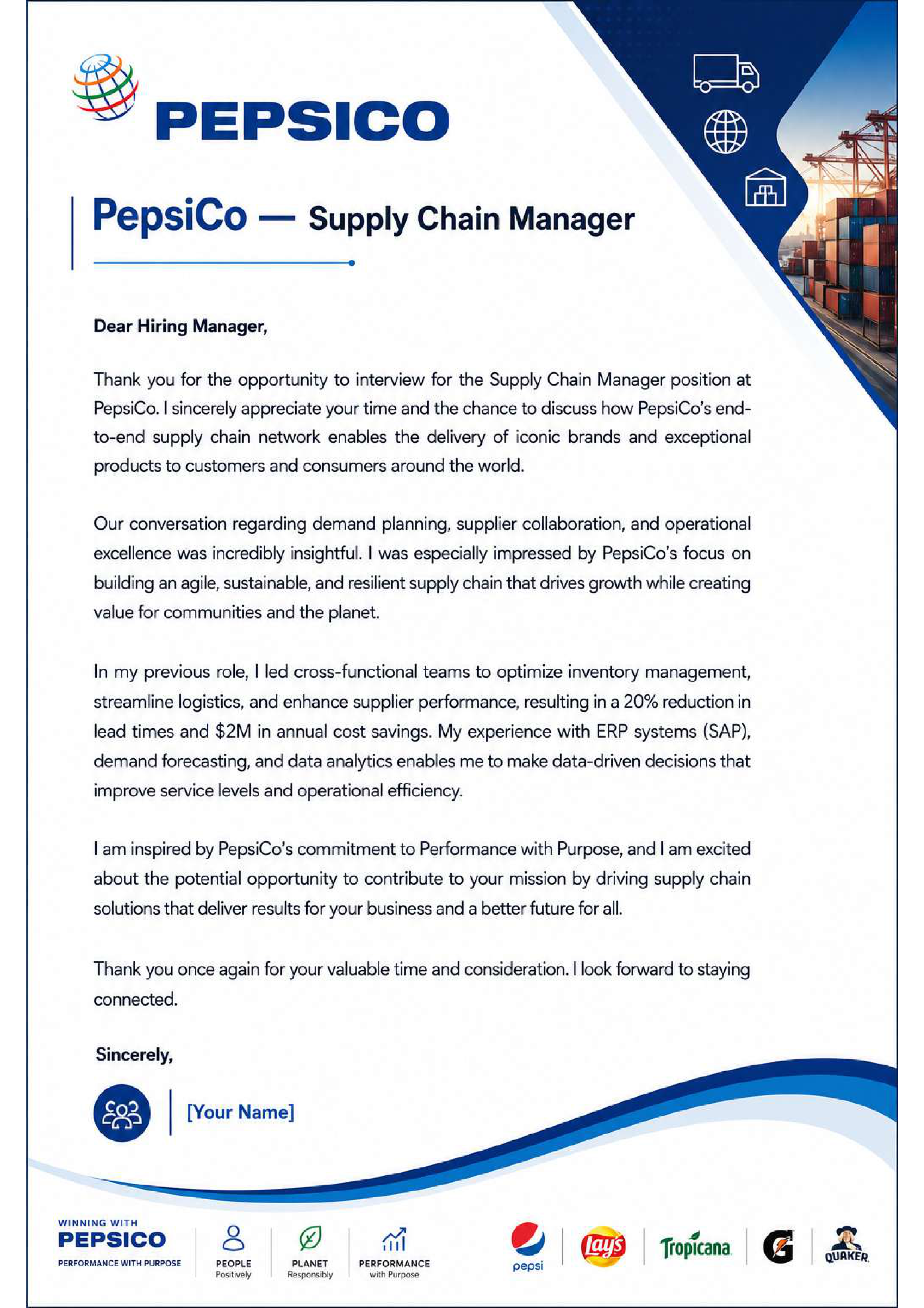 PepsiCo Supply Chain Manager — page 1