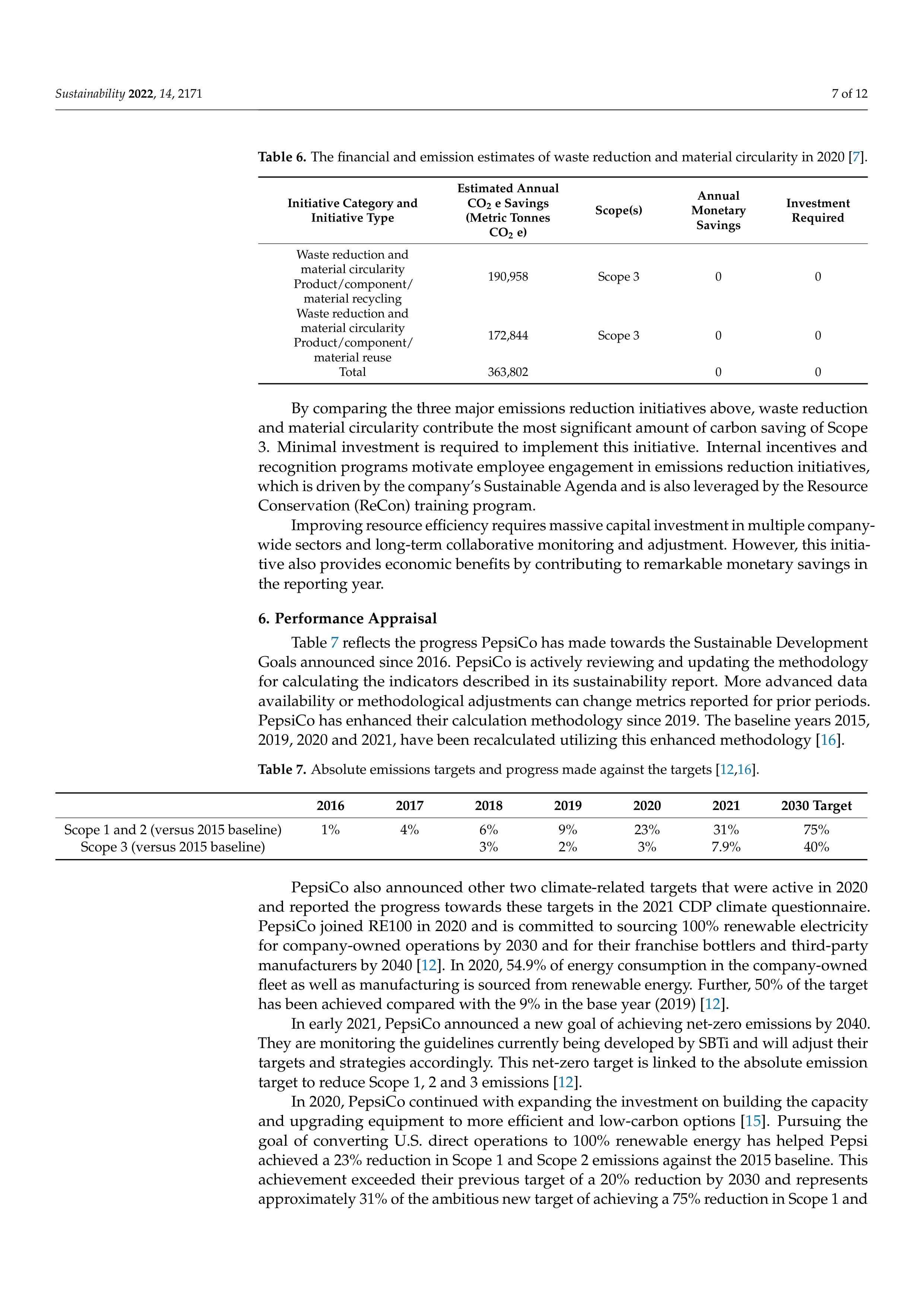 PepsiCo Sustainability Report — page 7