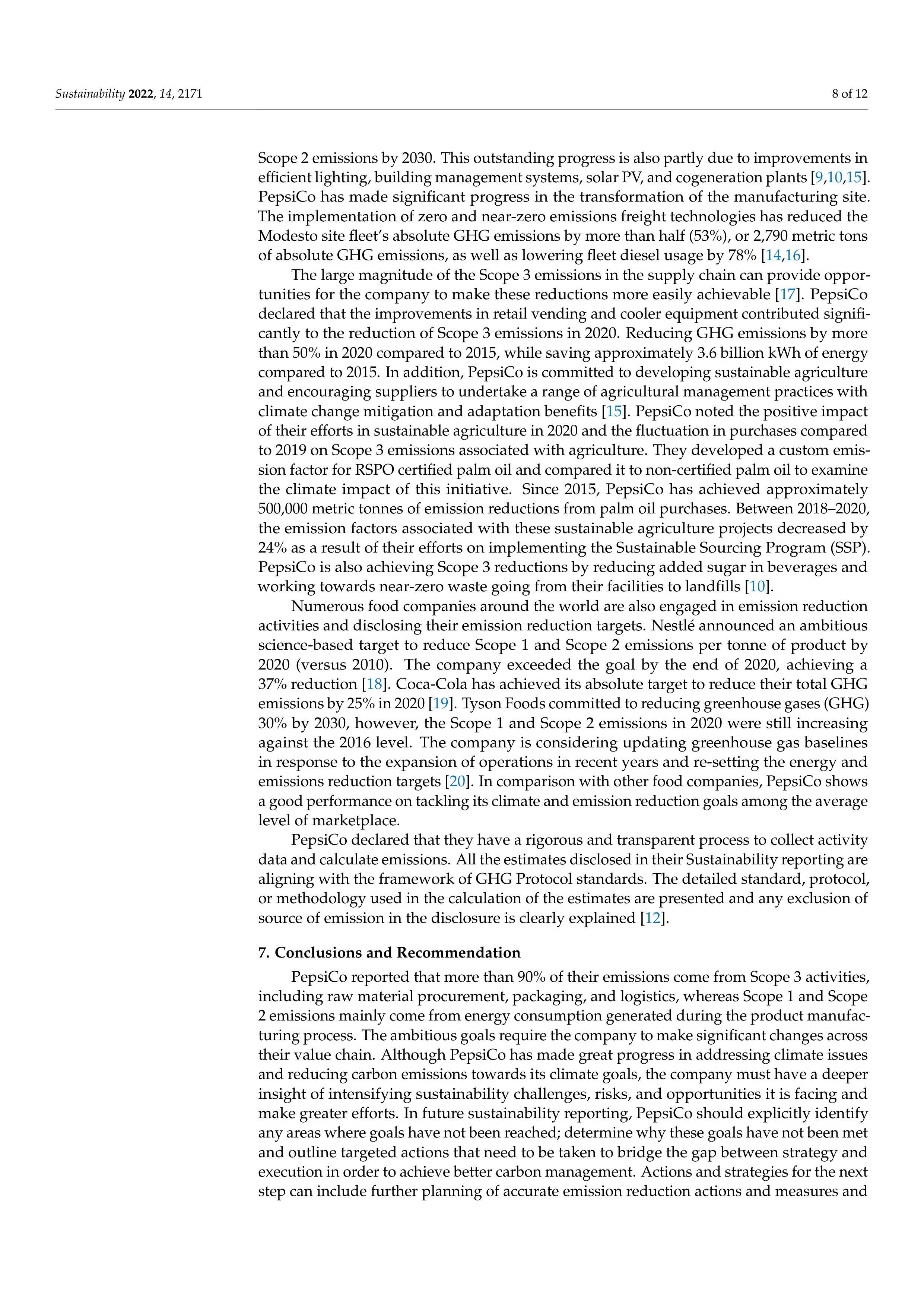 PepsiCo Sustainability Report — page 8