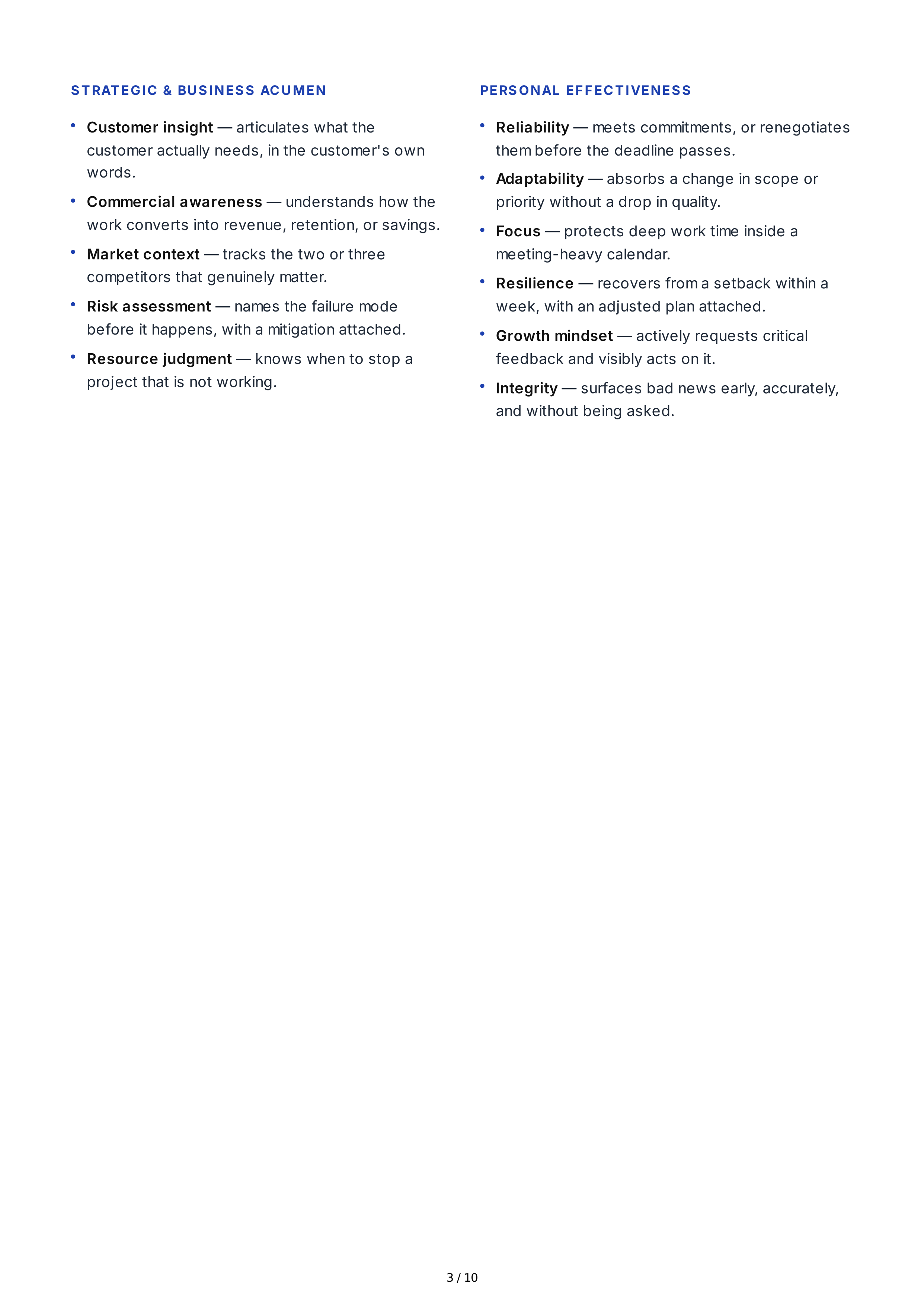 Performance Evaluation Professional Goals — page 3