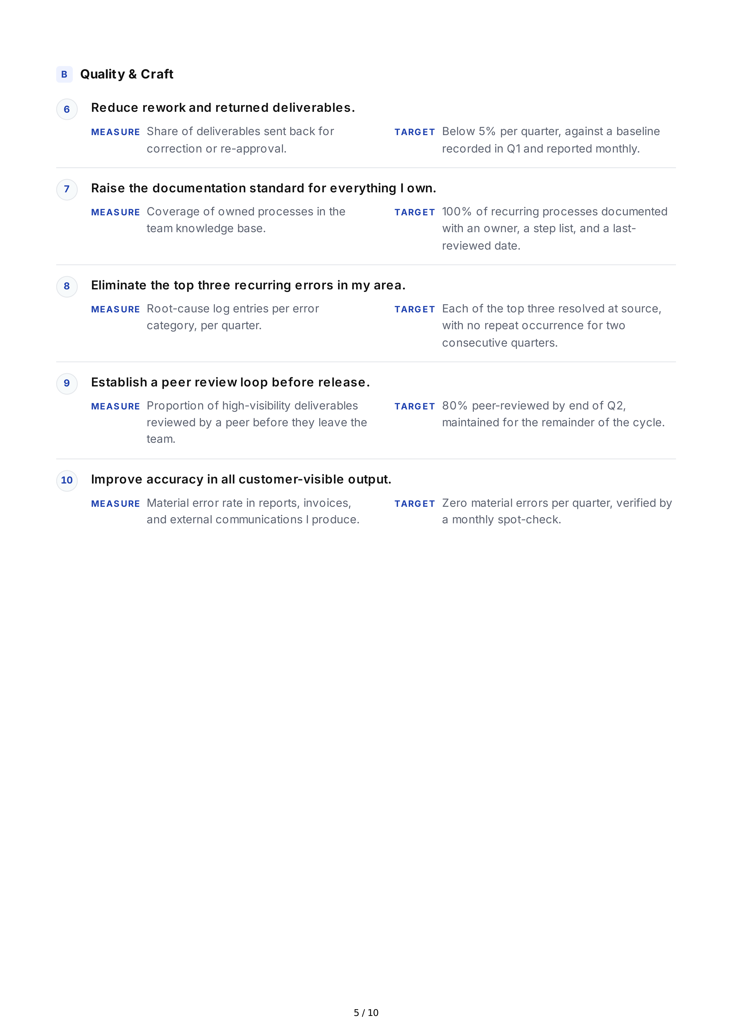 Performance Evaluation Professional Goals — page 5