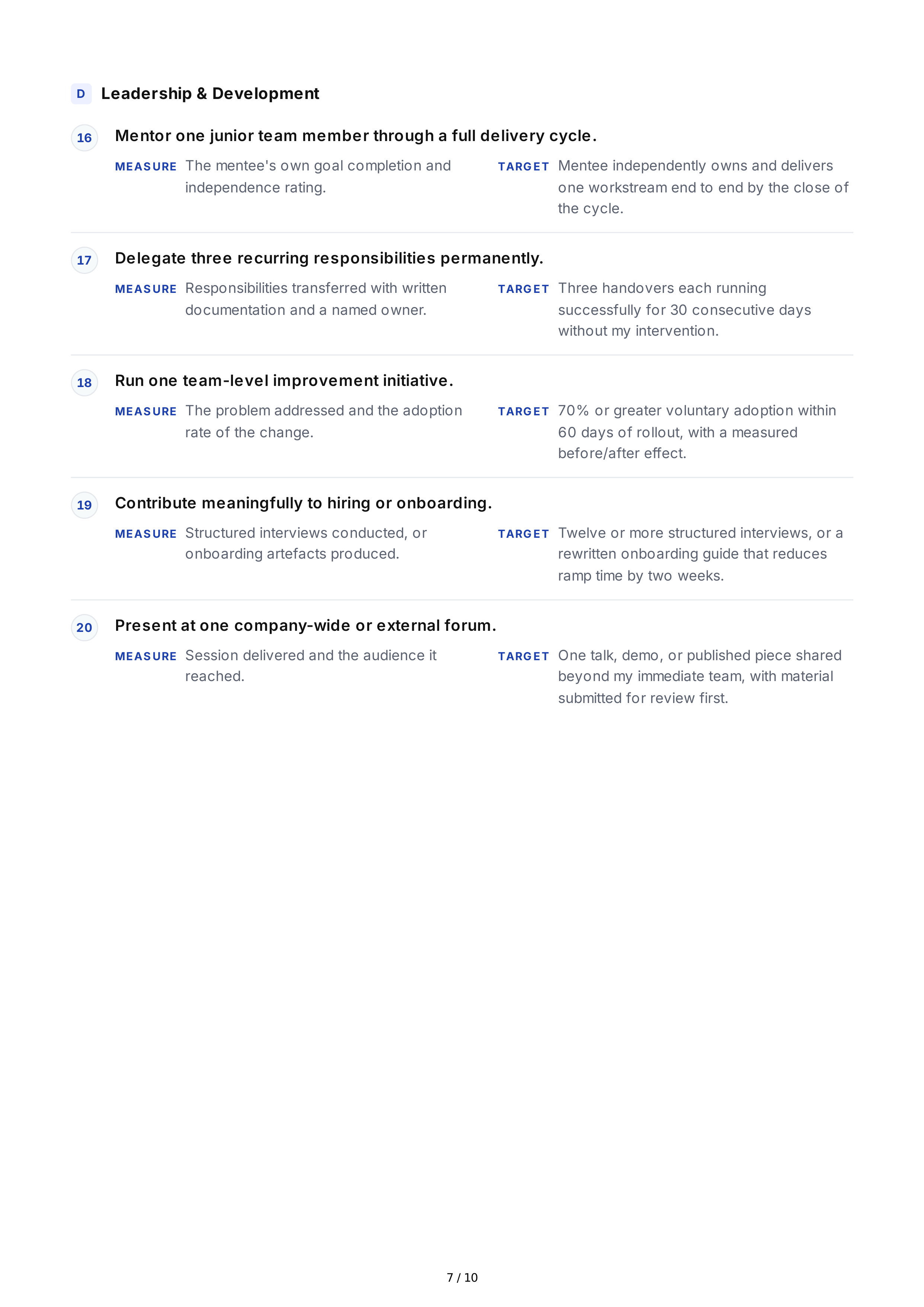 Performance Evaluation Professional Goals — page 7